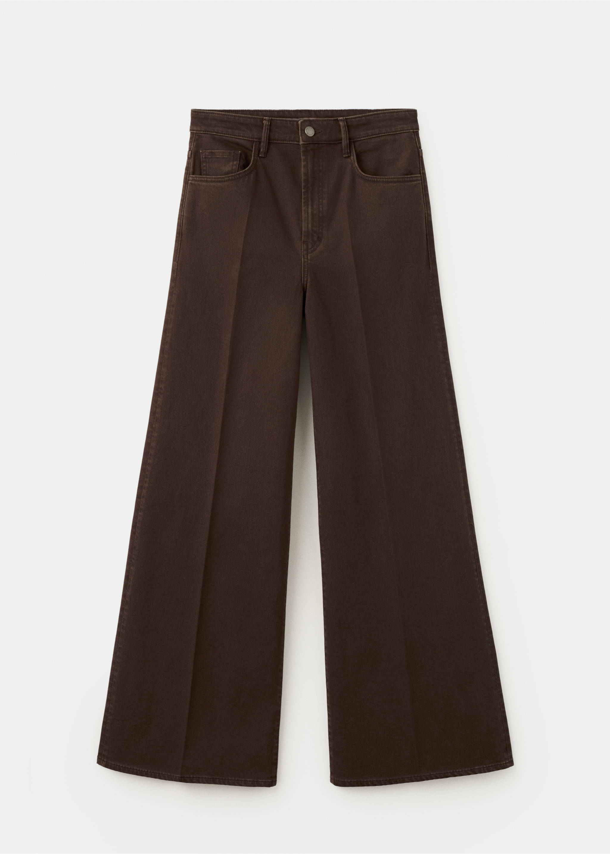 High-waisted wideleg jeans - Article without model, Chocolate. Ref: 27003341-00.