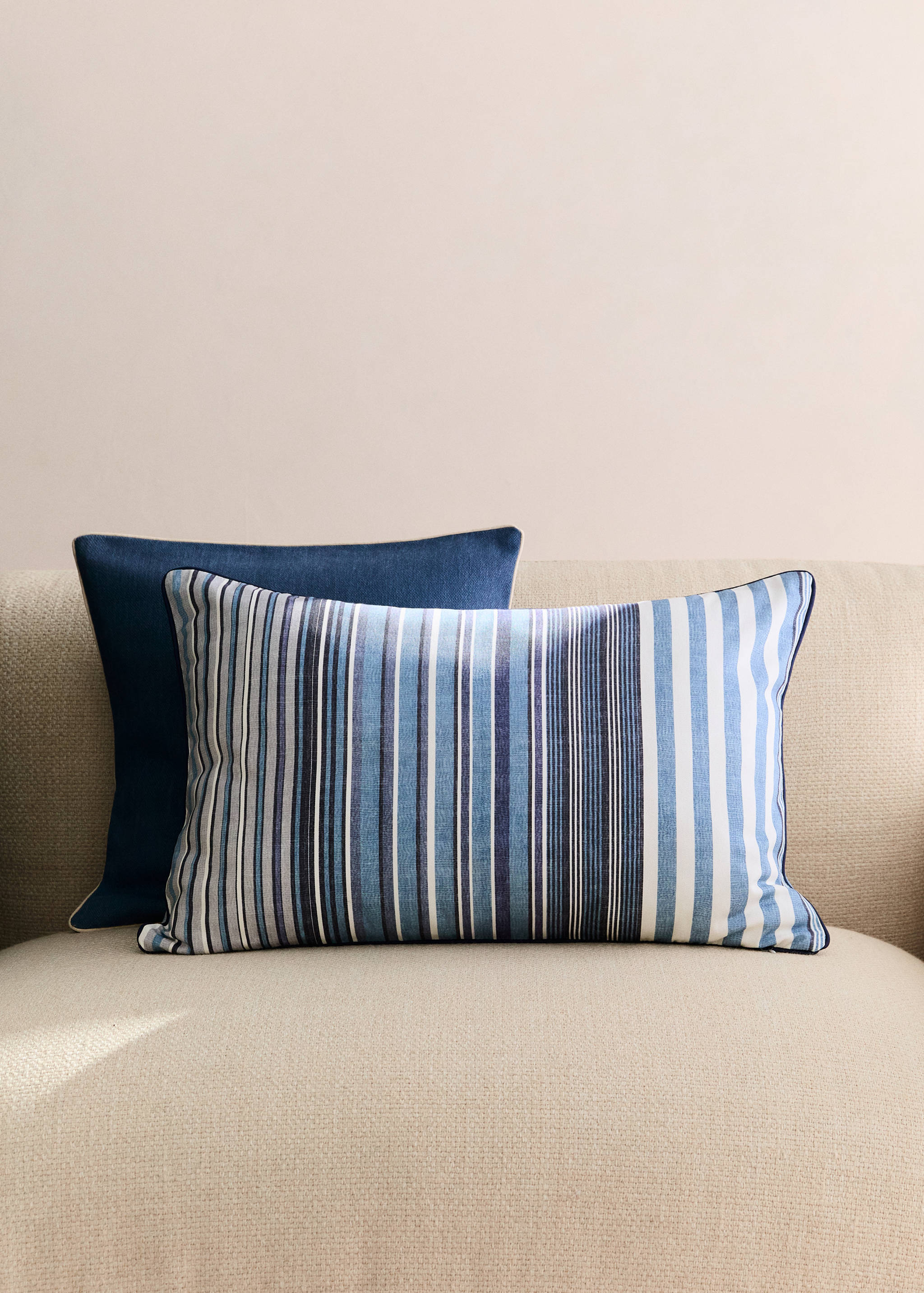 Cotton striped cushion cover 40x60 cm - General plane