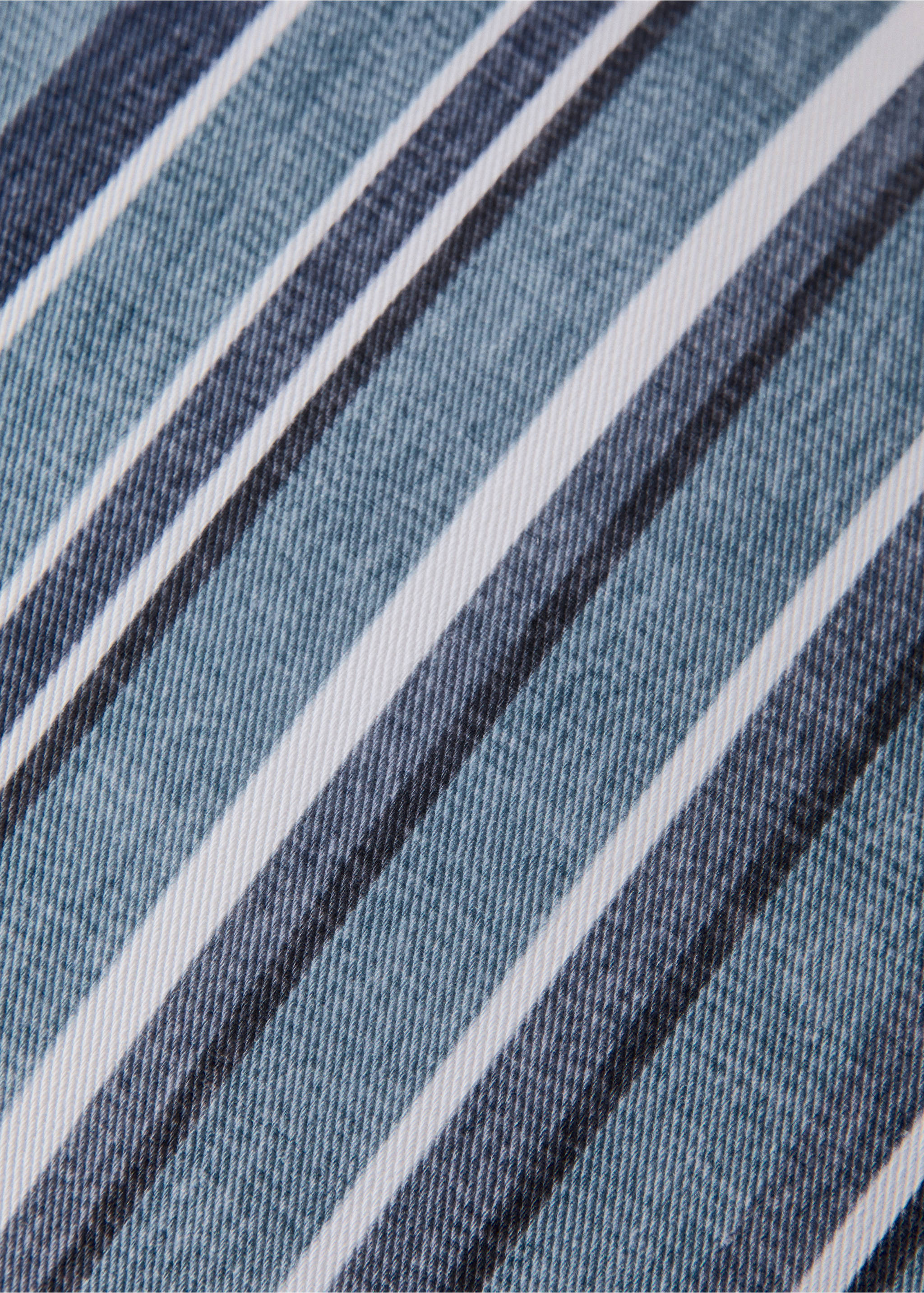 Cotton striped cushion cover 30x50 cm - Details of the article 3, Indigo Blue. Ref: 27003352-00.