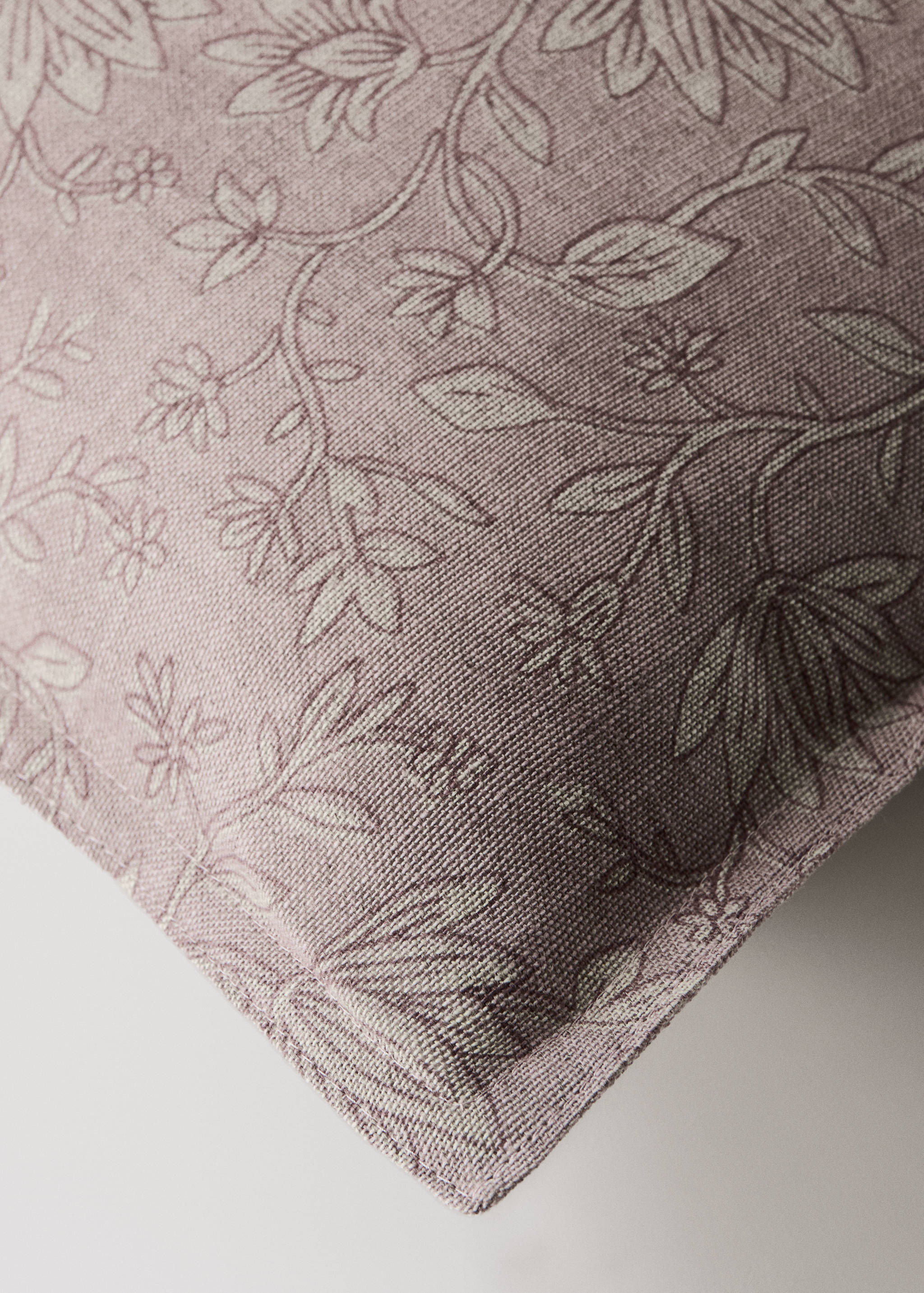 Block print cotton linen cushion cover 50x50 cm - Details of the article 1