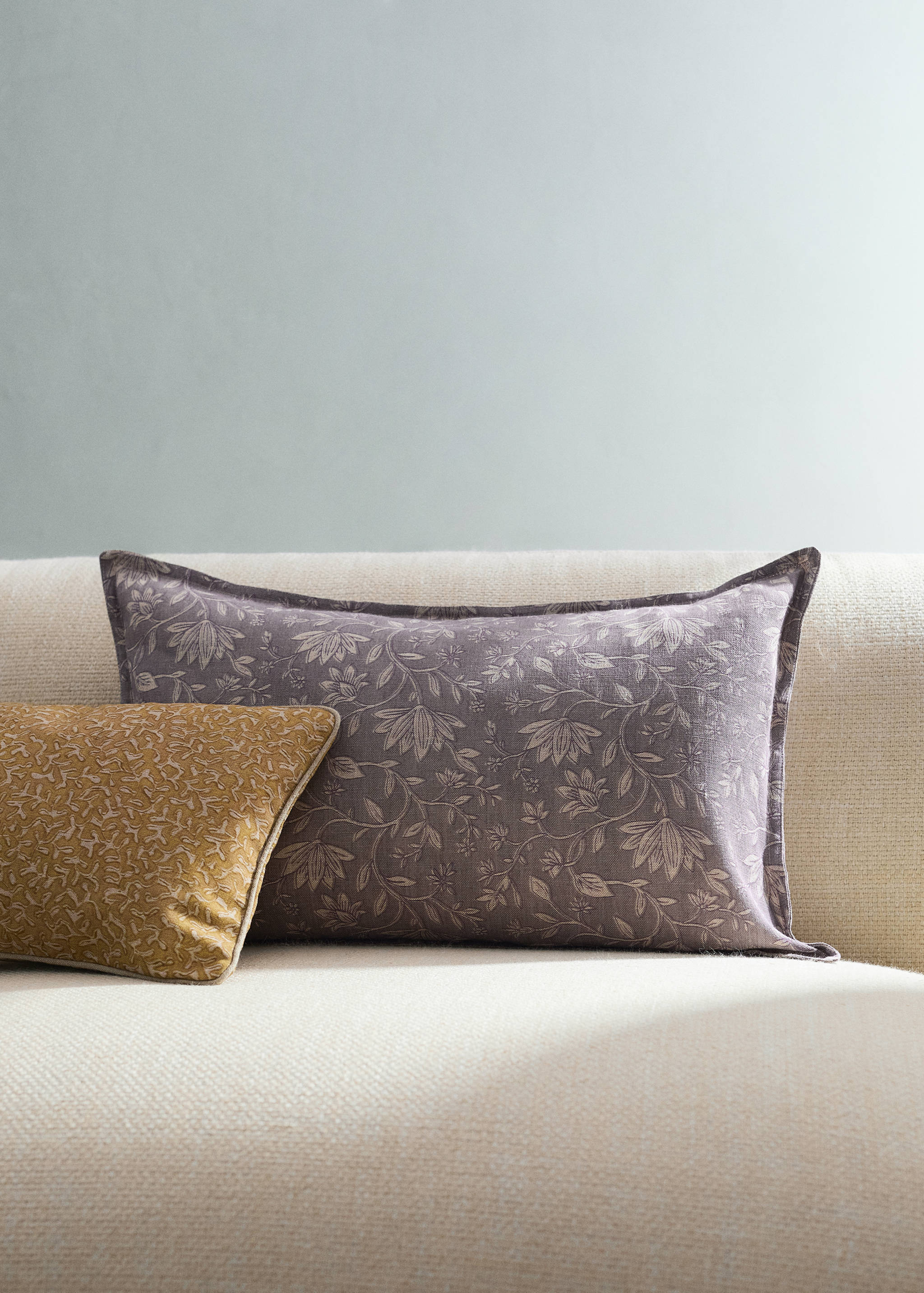 Housse de coussin lin coton lin imprimé block print 40x60 cm - Plan général