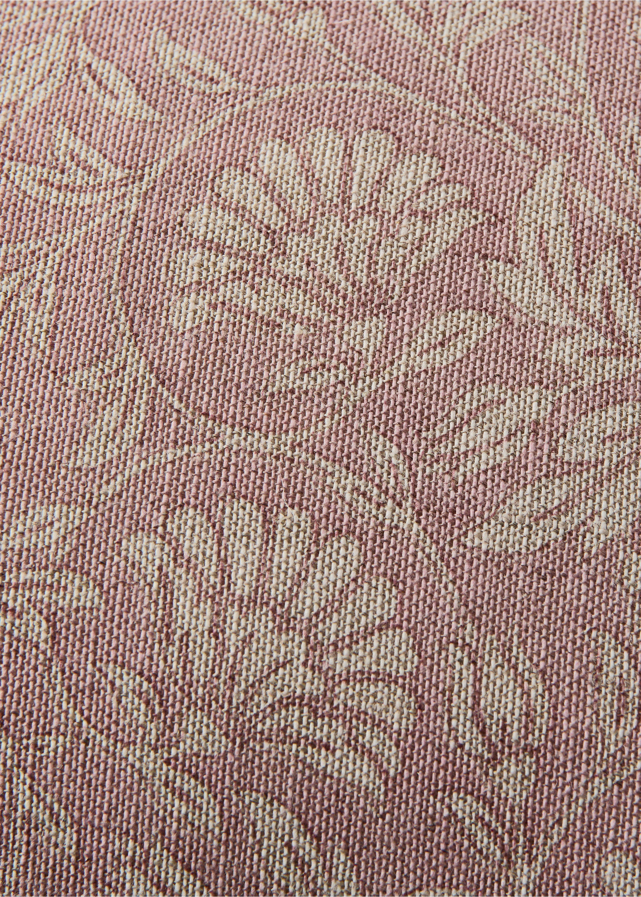 Housse de coussin lin coton fleur à motif floral 50x50 cm - Détail de l'article 3, Rose. Ref: 27003355-00.