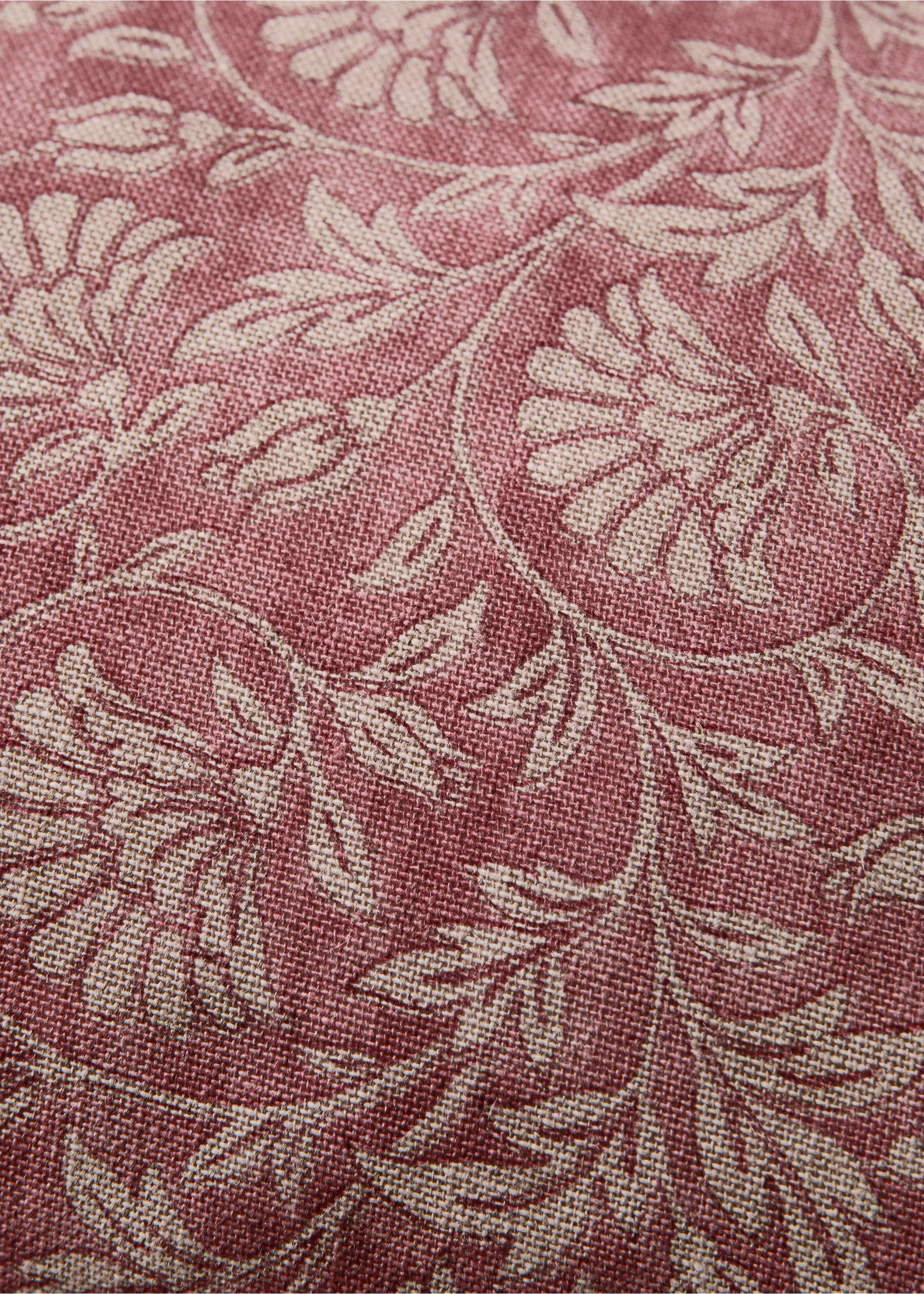 Pamut-len virágmintás díszpárnahuzat, 40x60 cm - A termék adatai 3, Muskátli rózsaszín. Ref: 27003356-00.