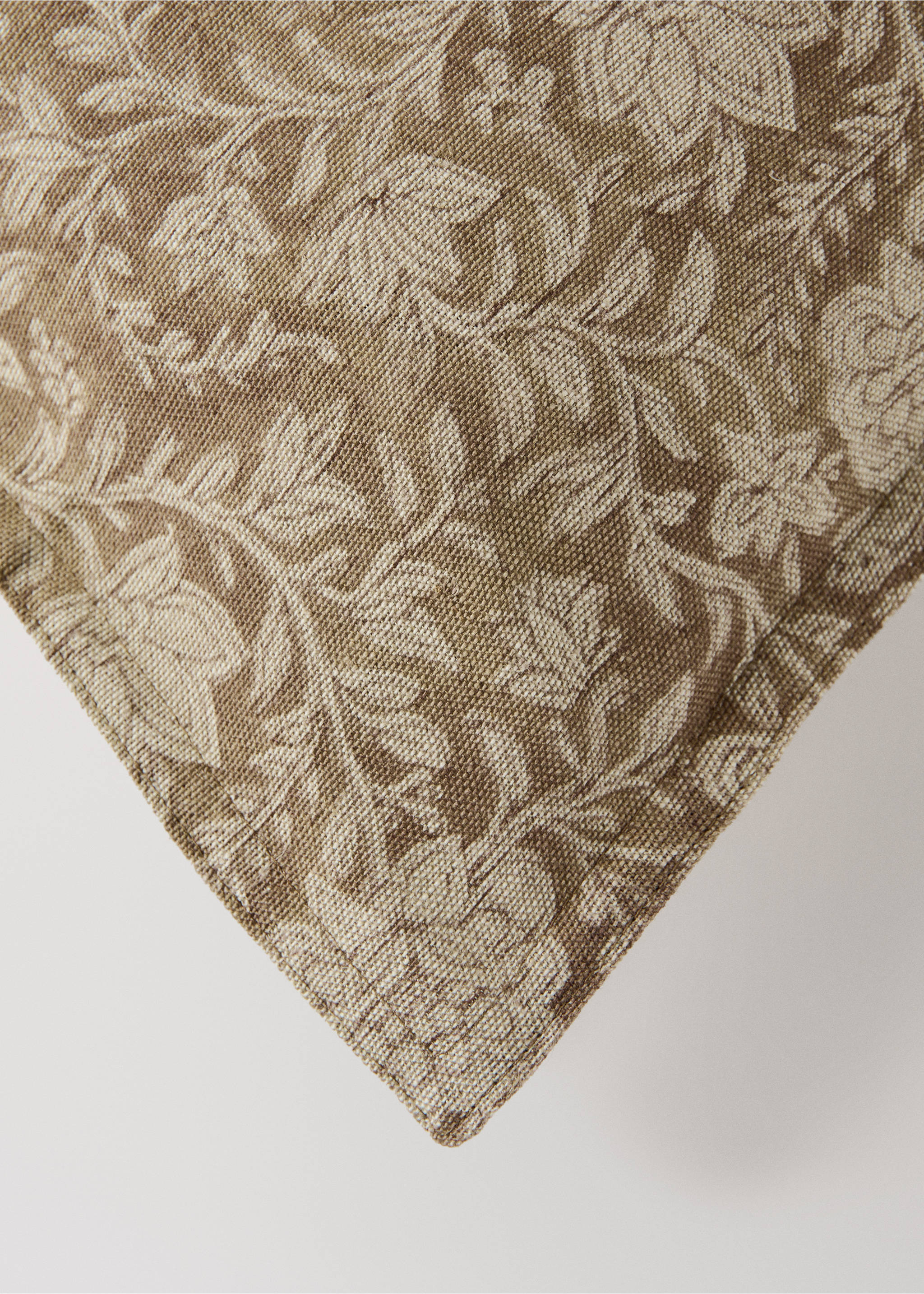 Kissenbezug aus Leinen und Baumwolle mit Blumenmuster, 40 x 60 cm - Detail des Artikels 1, Bräunliches Orange. Ref: 27003358-00.