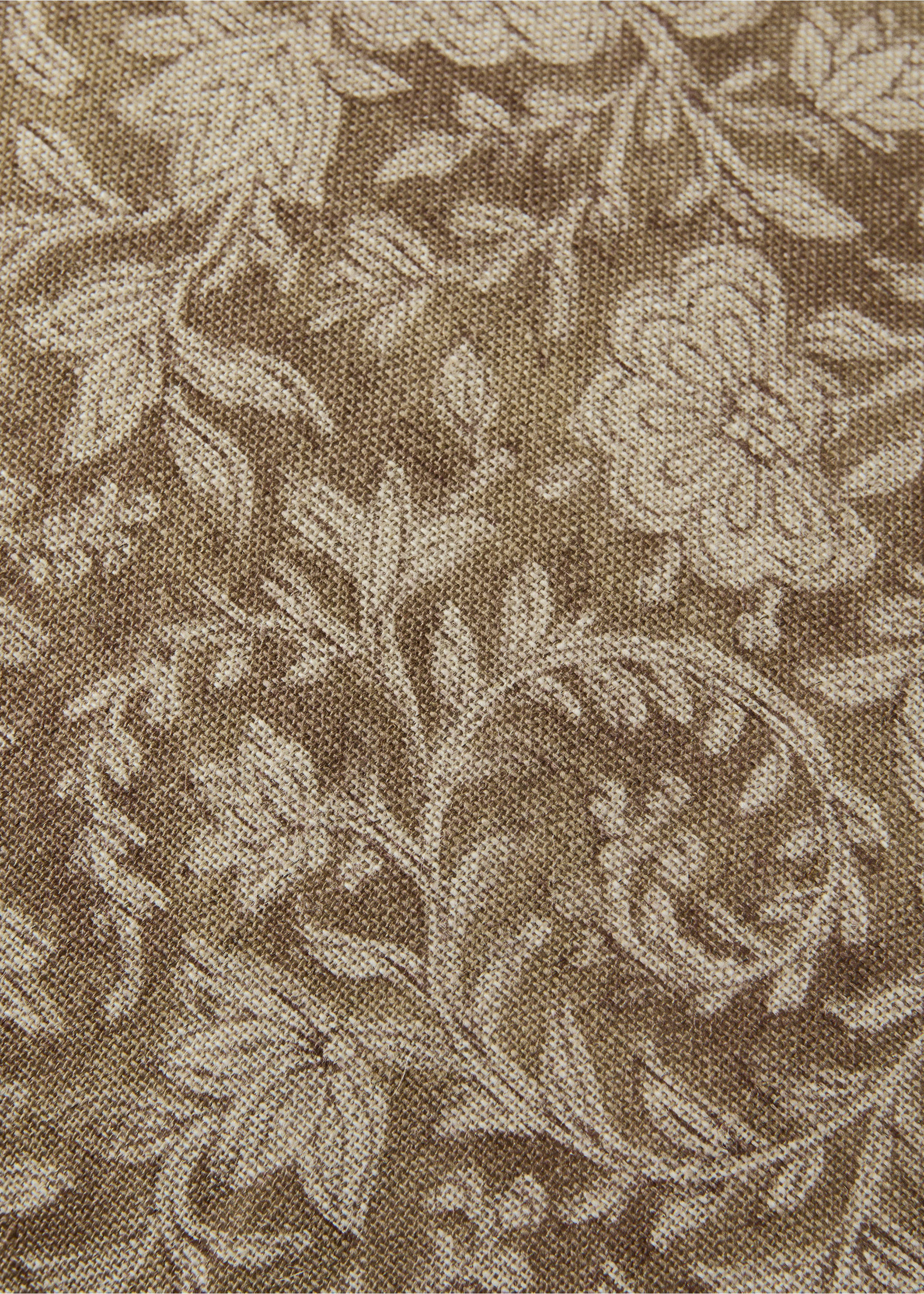Kissenbezug aus Leinen und Baumwolle mit Blumenmuster, 40 x 60 cm - Detail des Artikels 3, Bräunliches Orange. Ref: 27003358-00.