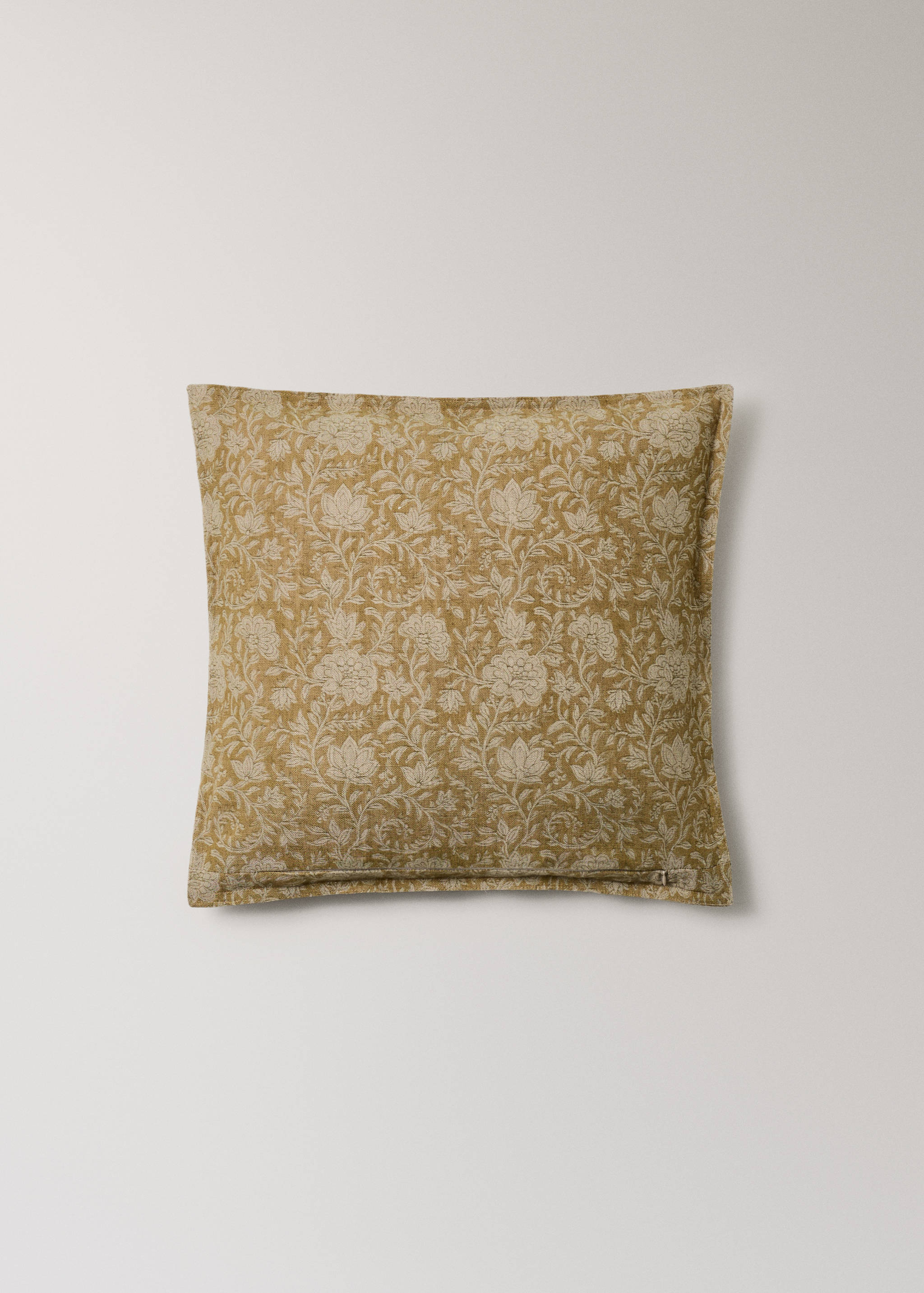 Floral print linen-cotton cushion cover 50x50cm - Details of the article 4