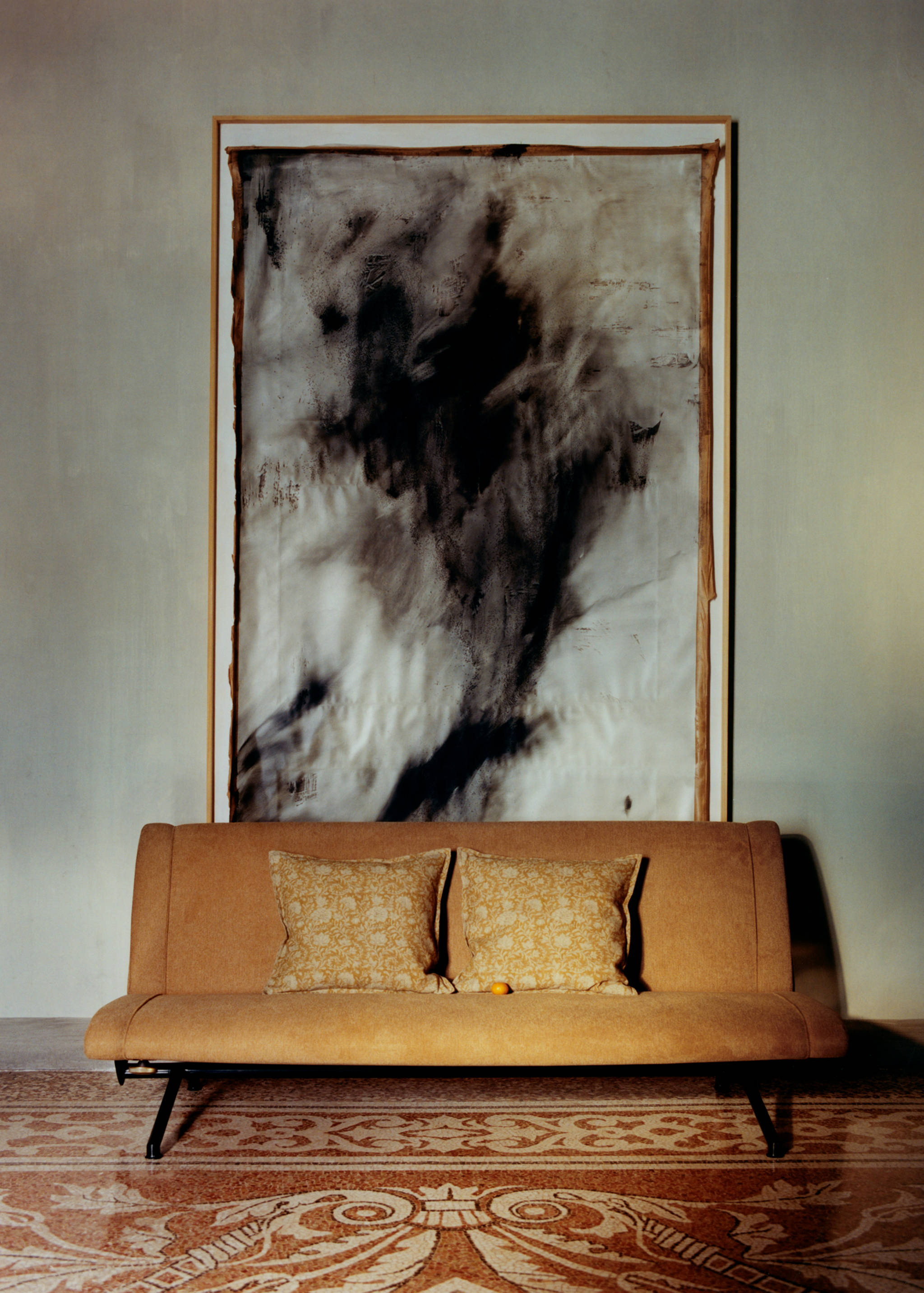 Floral print linen-cotton cushion cover 50x50cm - Details of the article 6