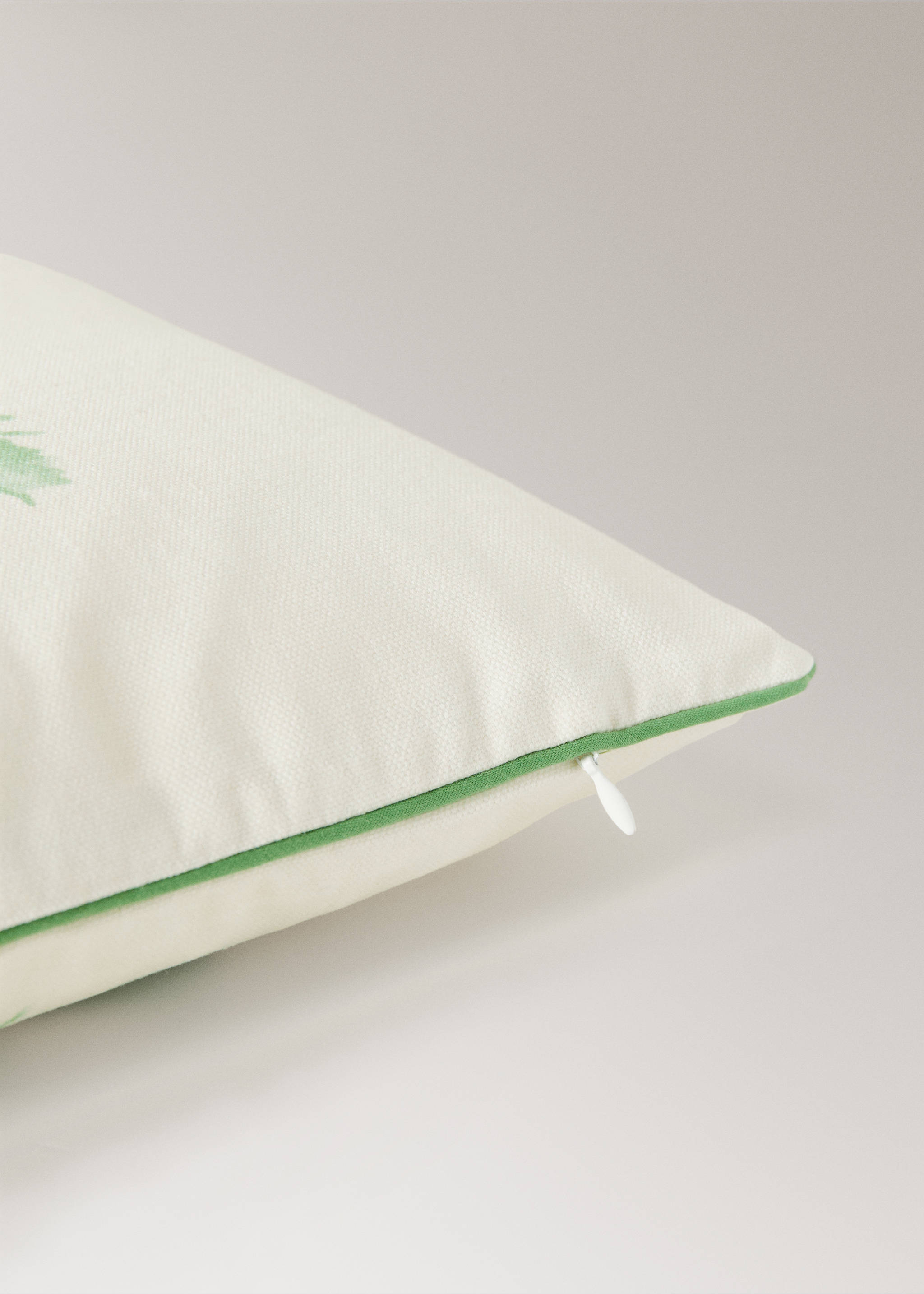 Povlak na polštářek z bavlny s potiskem korálů 30x50 cm - Detail zboží 2, Zelená. Ref: 27003362-00.