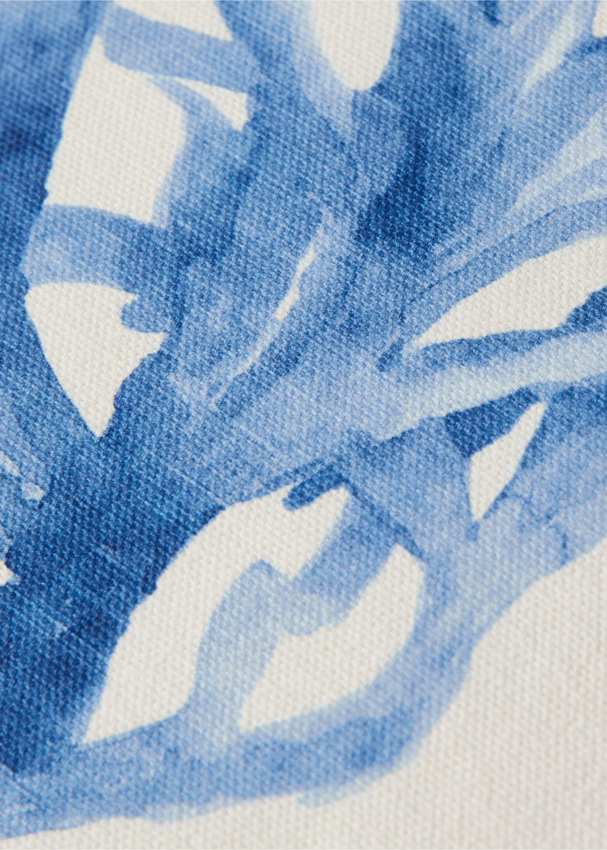 Povlak na polštářek z bavlny s potiskem korálů 50x50 cm - Detail zboží 3, Modrá. Ref: 27003363-00.