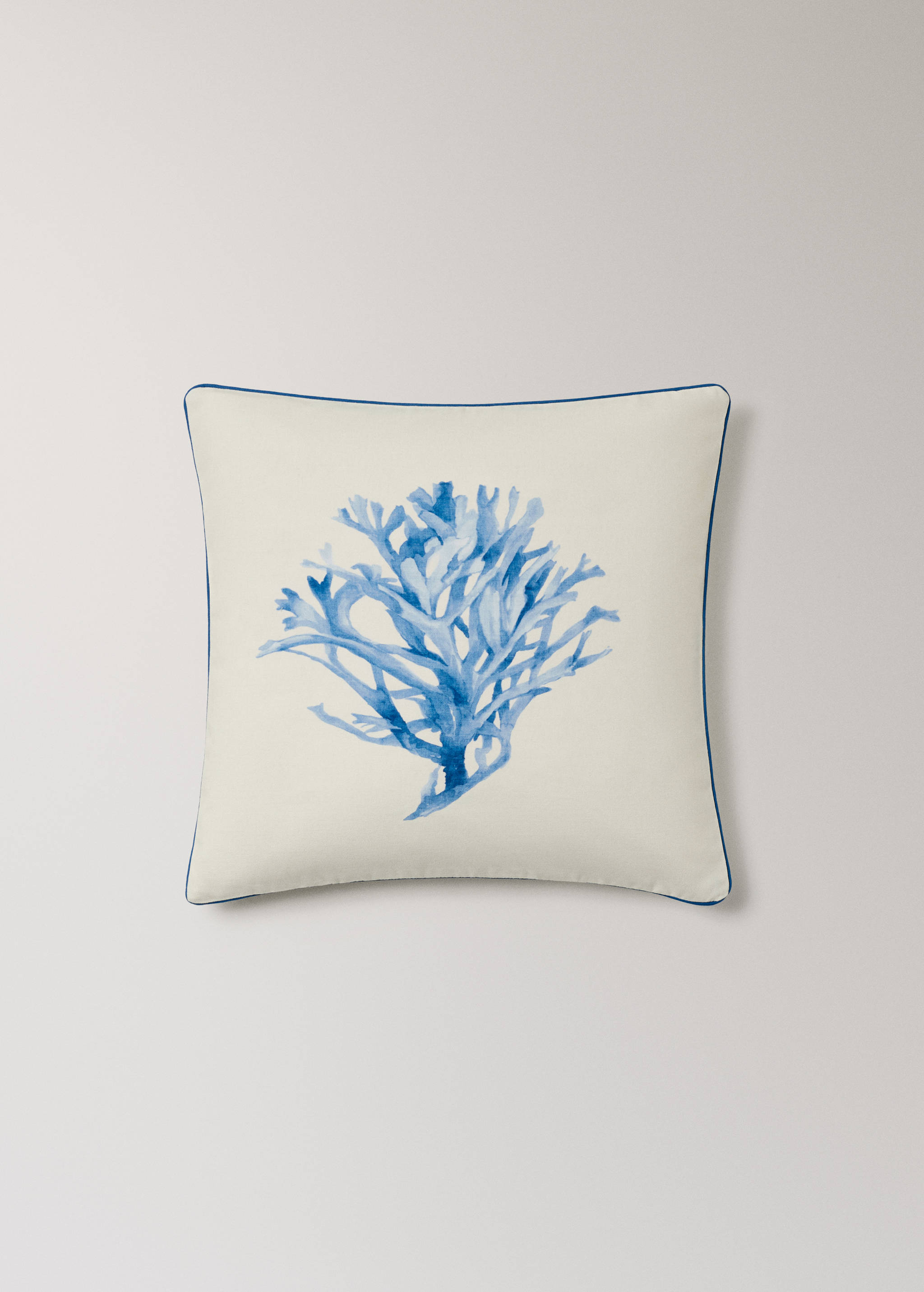 Coral print cotton cushion cover 50x50 cm - Article without model