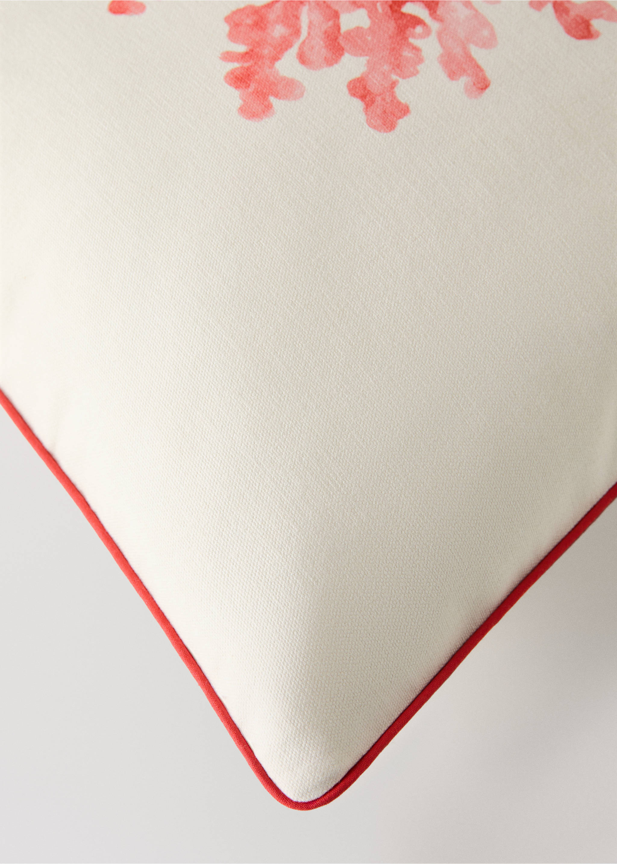 Povlak na polštářek z bavlny s potiskem korálů 50x50 cm - Detail zboží 1, Červená. Ref: 27003363-00.