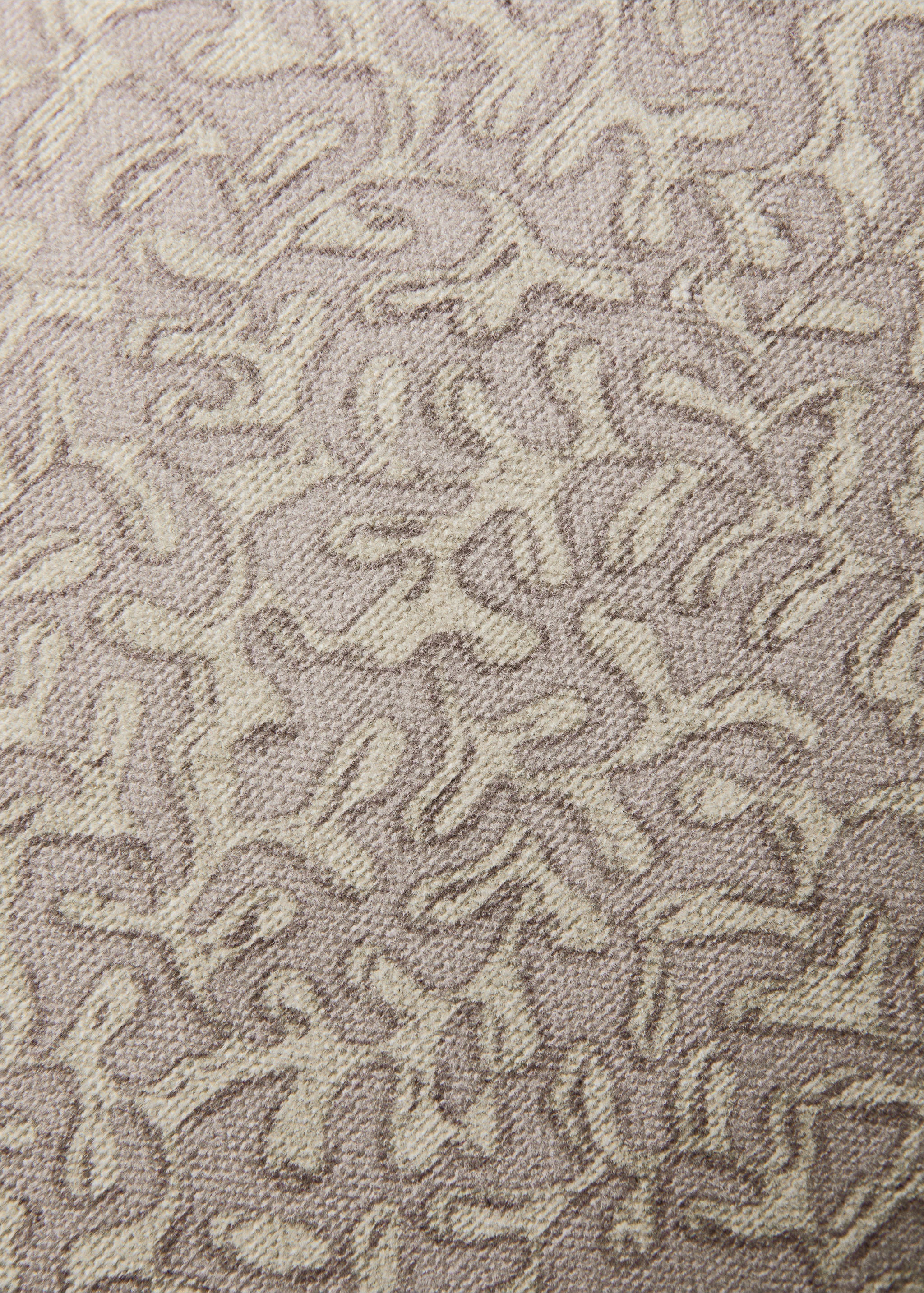 Natural printed cotton cushion cover 30x50cm - Details of the article 3, Lilac. Ref: 27003368-00.