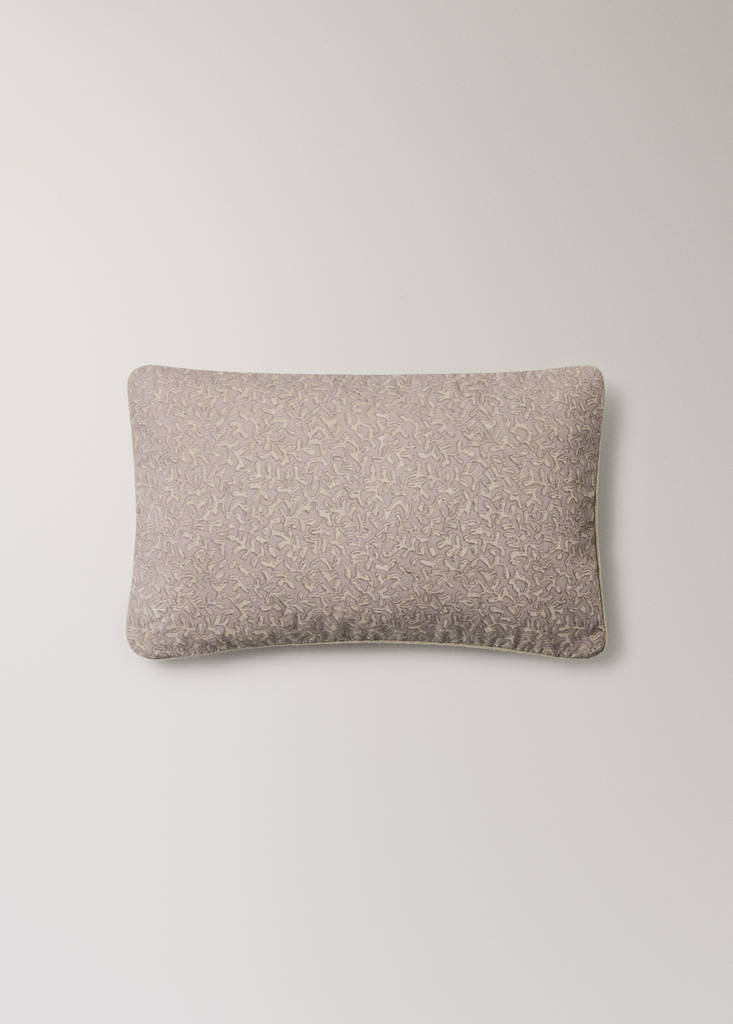 Natural printed cotton cushion cover 30x50 cm — Lilac