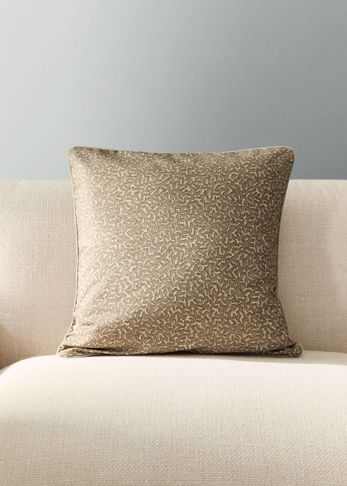 Printed natural cotton cushion cover 30x50 cm — Burnt Orange
