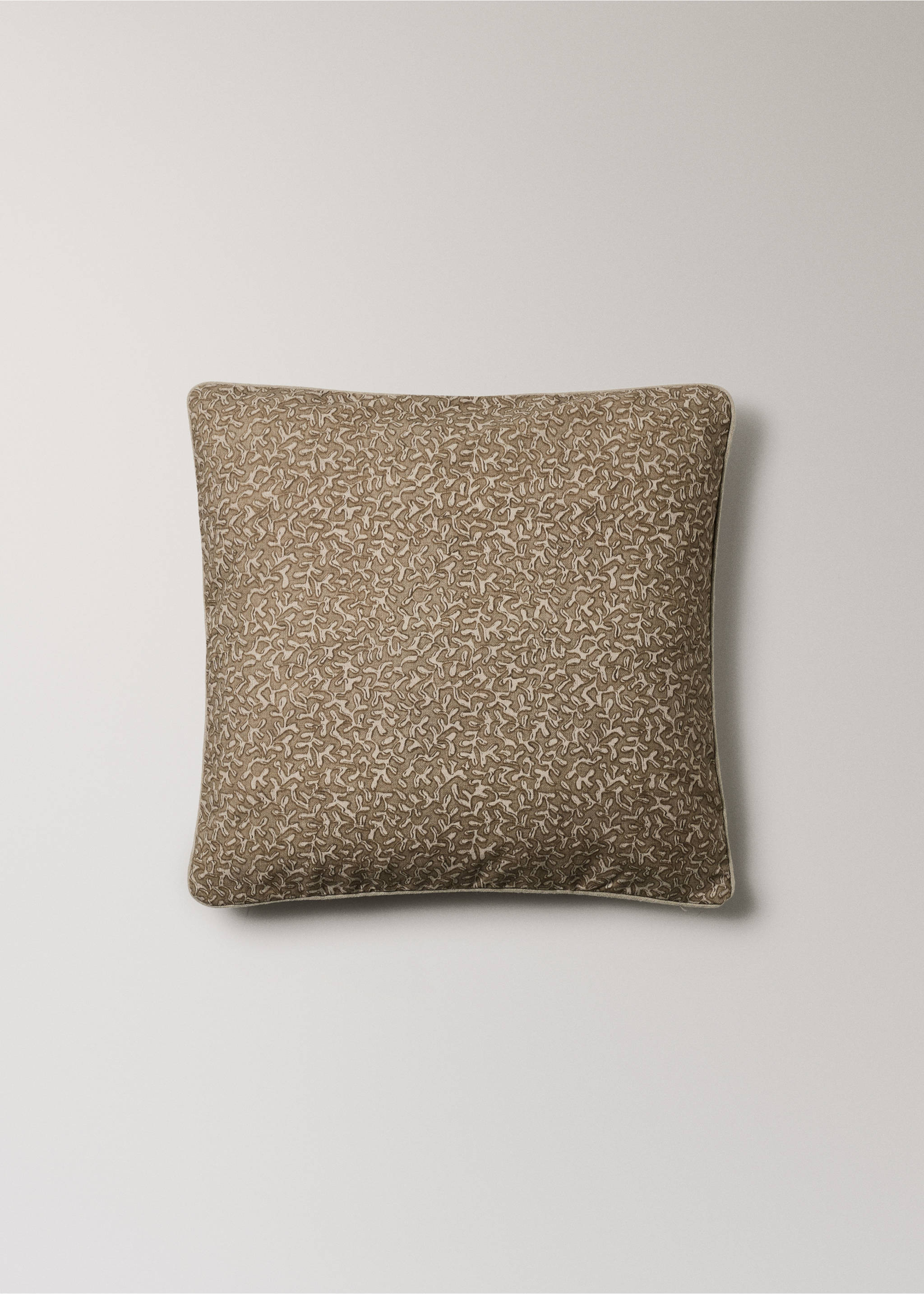 Natural printed cotton cushion cover 50x50 cm - Article without model, Burnt Orange. Ref: 27003369-00.