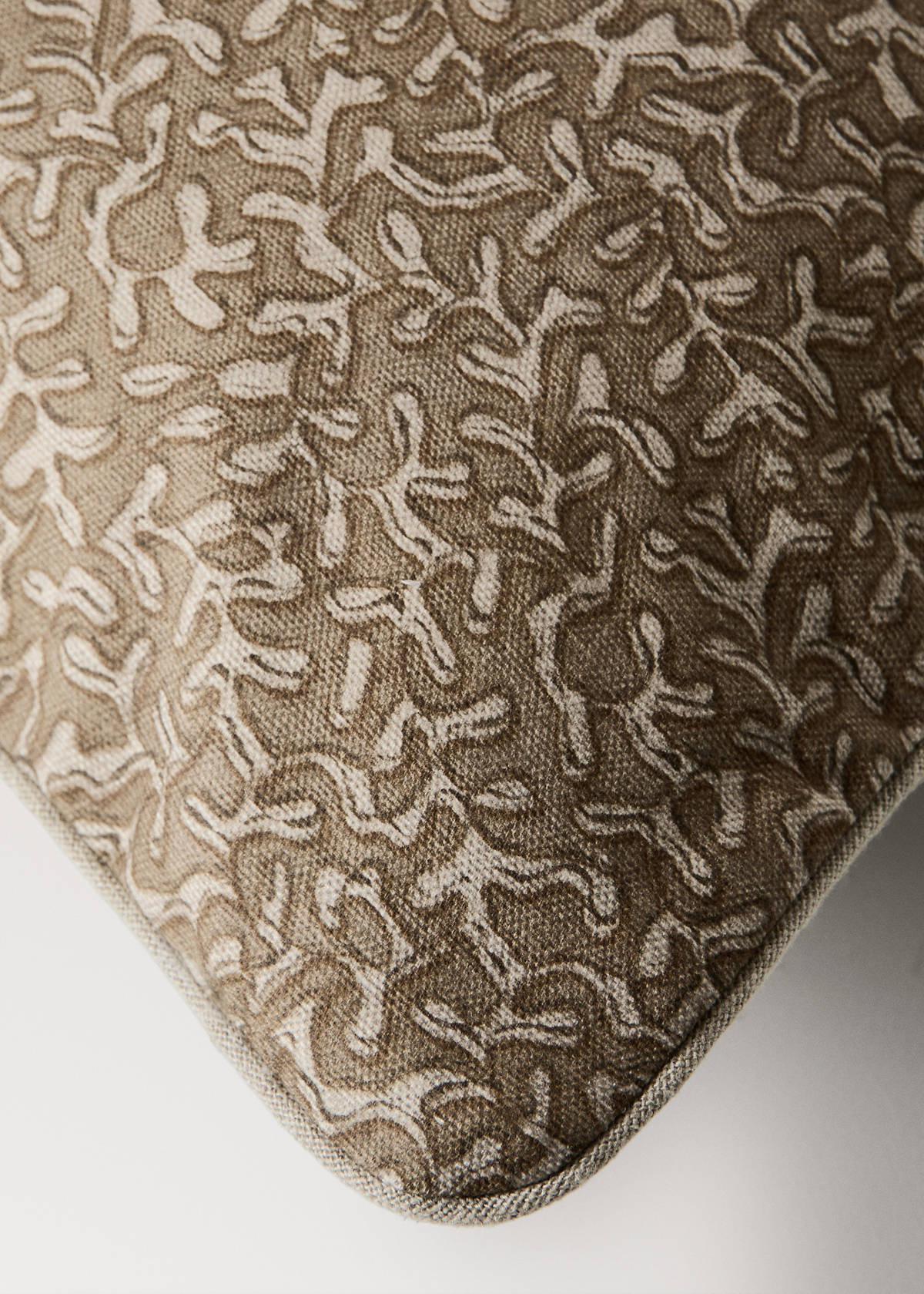 Printed natural cotton cushion cover 30x50 cm — Burnt Orange