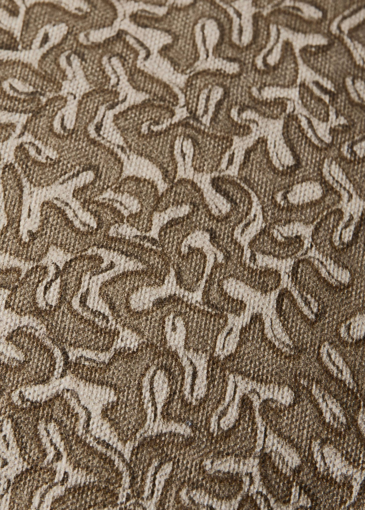 Printed natural cotton cushion cover 30x50 cm — Burnt Orange