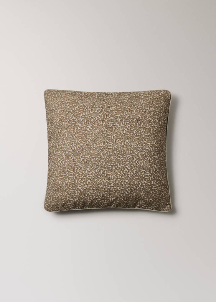 Natural printed cotton cushion cover 30x50 cm — Burnt Orange