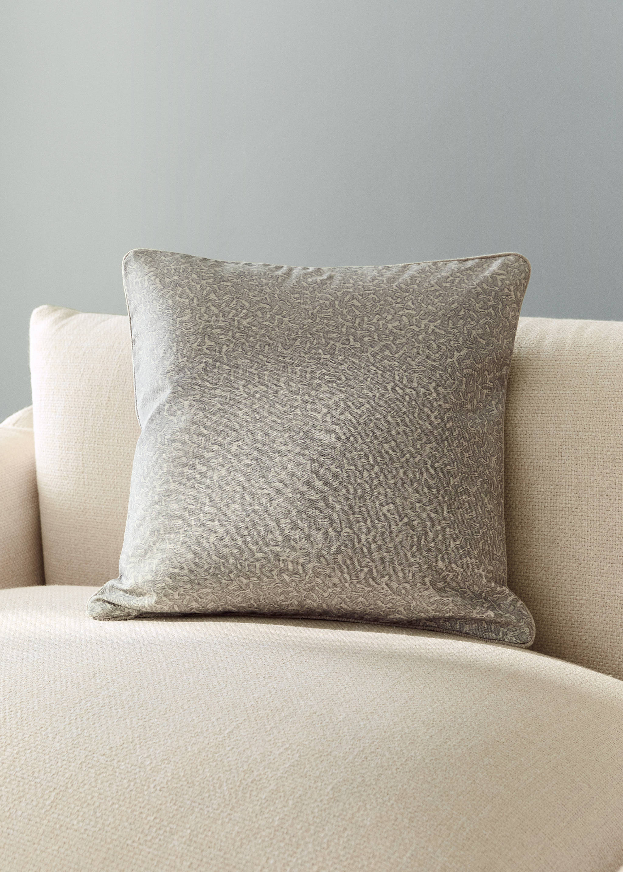 Funda cojín algodón estampado natural 50x50cm - Plano general