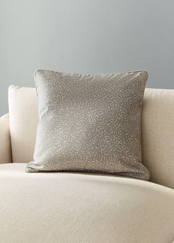 Printed natural cotton cushion cover 30x50 cm — Grey