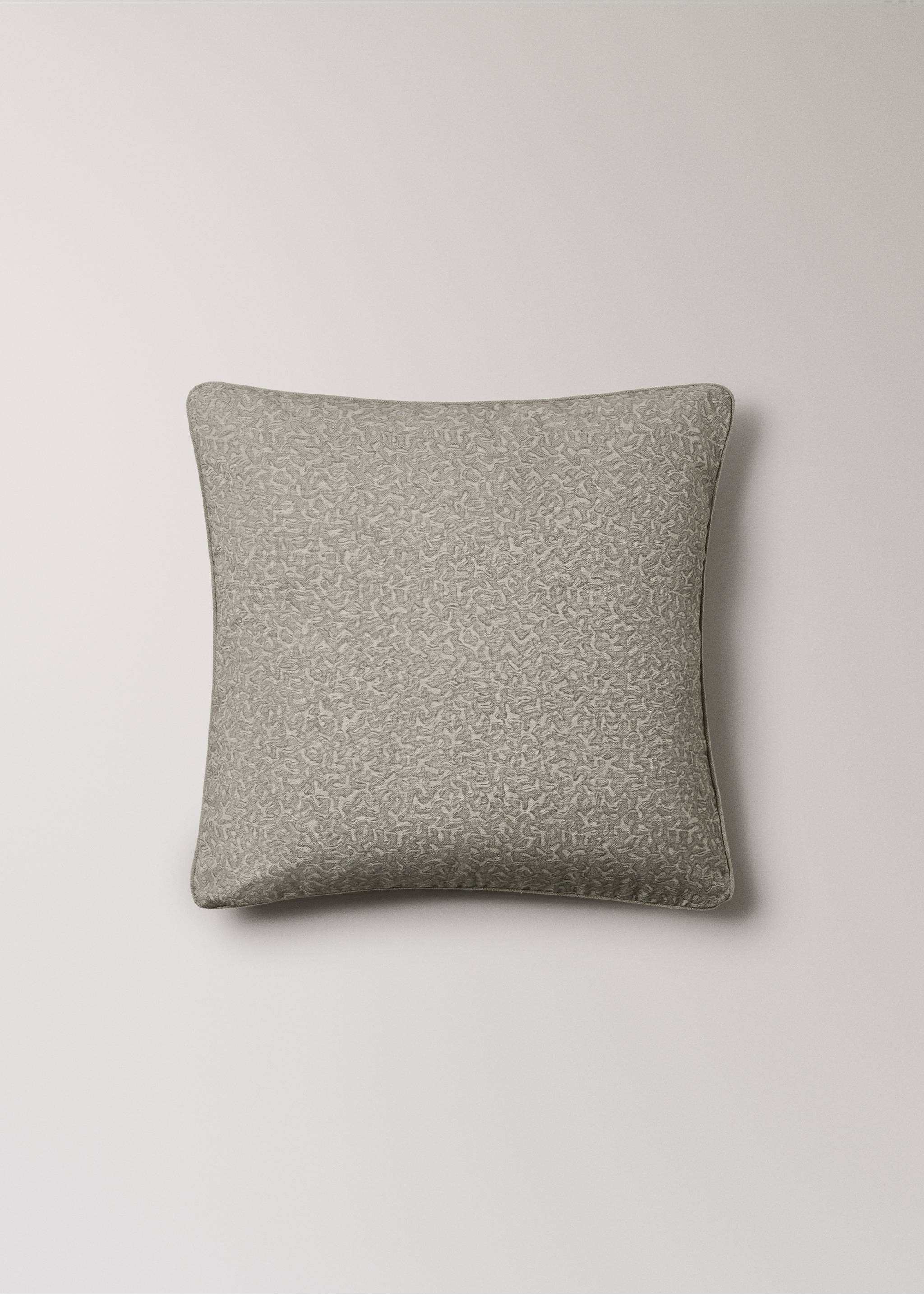 Natural printed cotton cushion cover 50x50 cm - Article without model, Grey. Ref: 27003369-00.