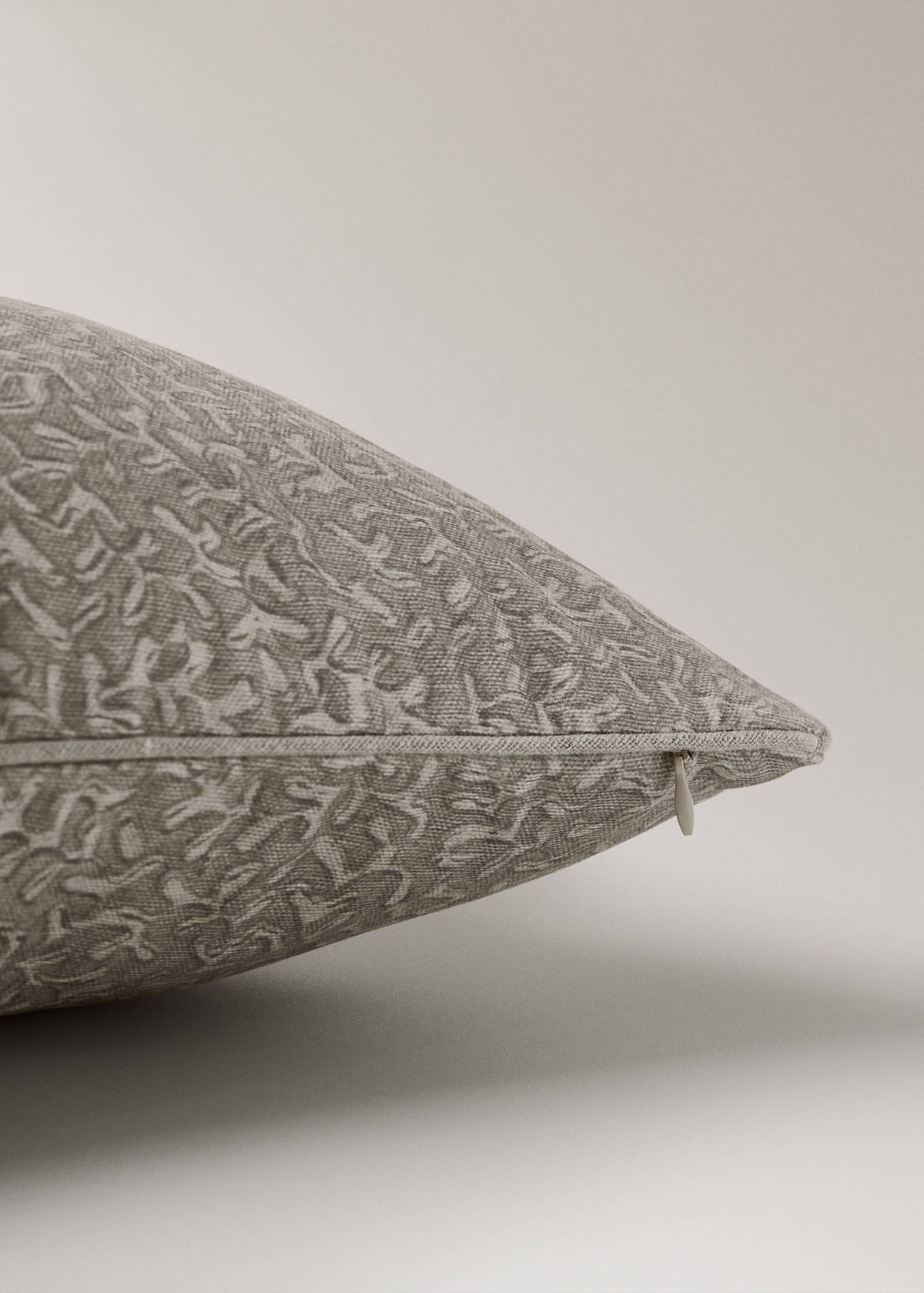 Printed natural cotton cushion cover 30x50 cm — Grey