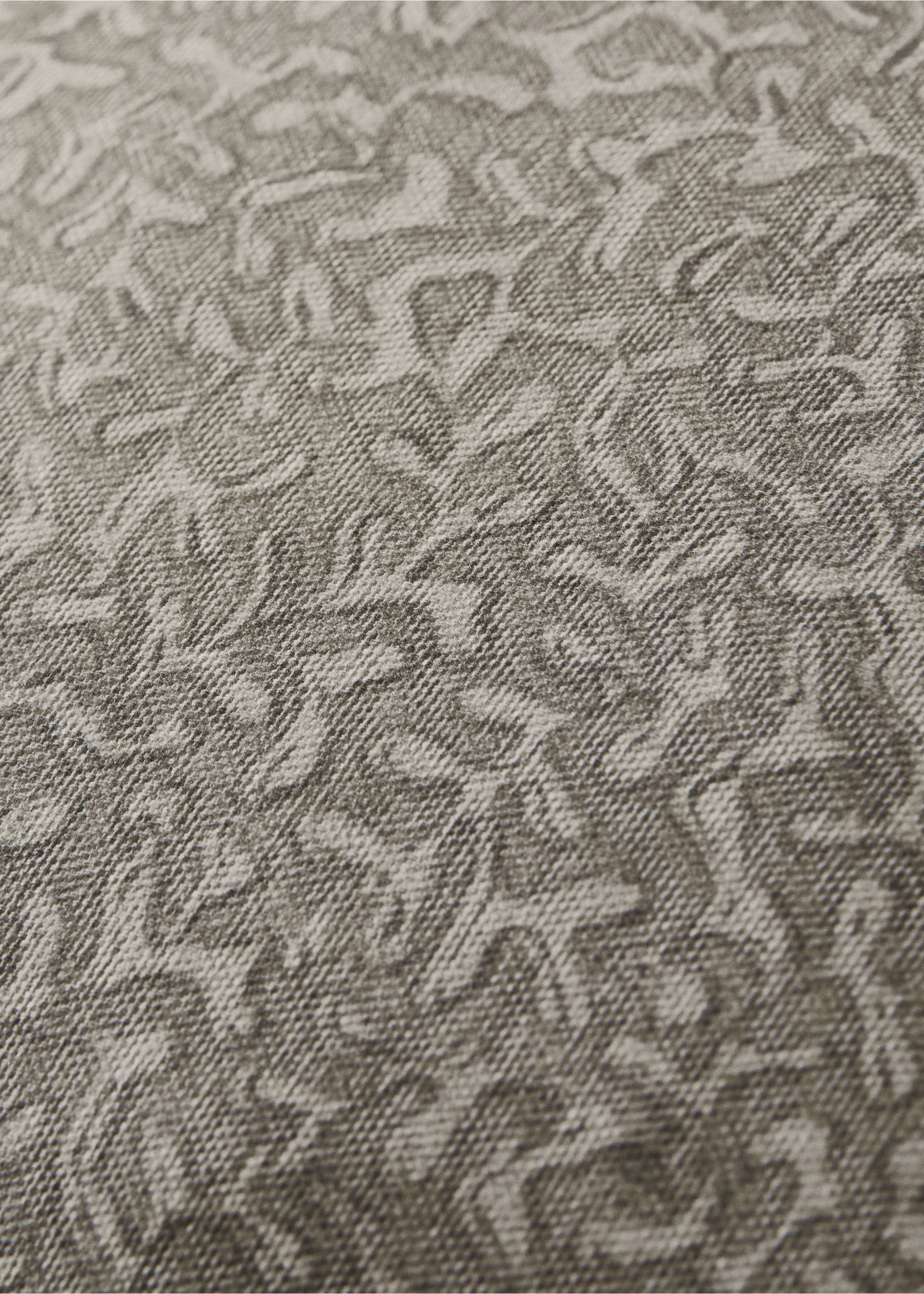 Natural printed cotton cushion cover 50x50 cm - Details of the article 3, Grey. Ref: 27003369-00.