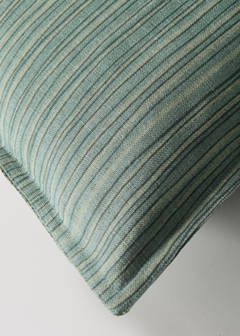 Linen and cotton cushion cover, thin stripe, 40x60 cm — Aqua Green 2