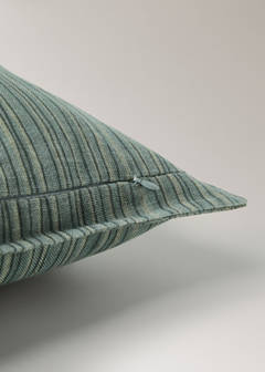 Linen and cotton cushion cover, thin stripe, 40x60 cm — Aqua Green 3
