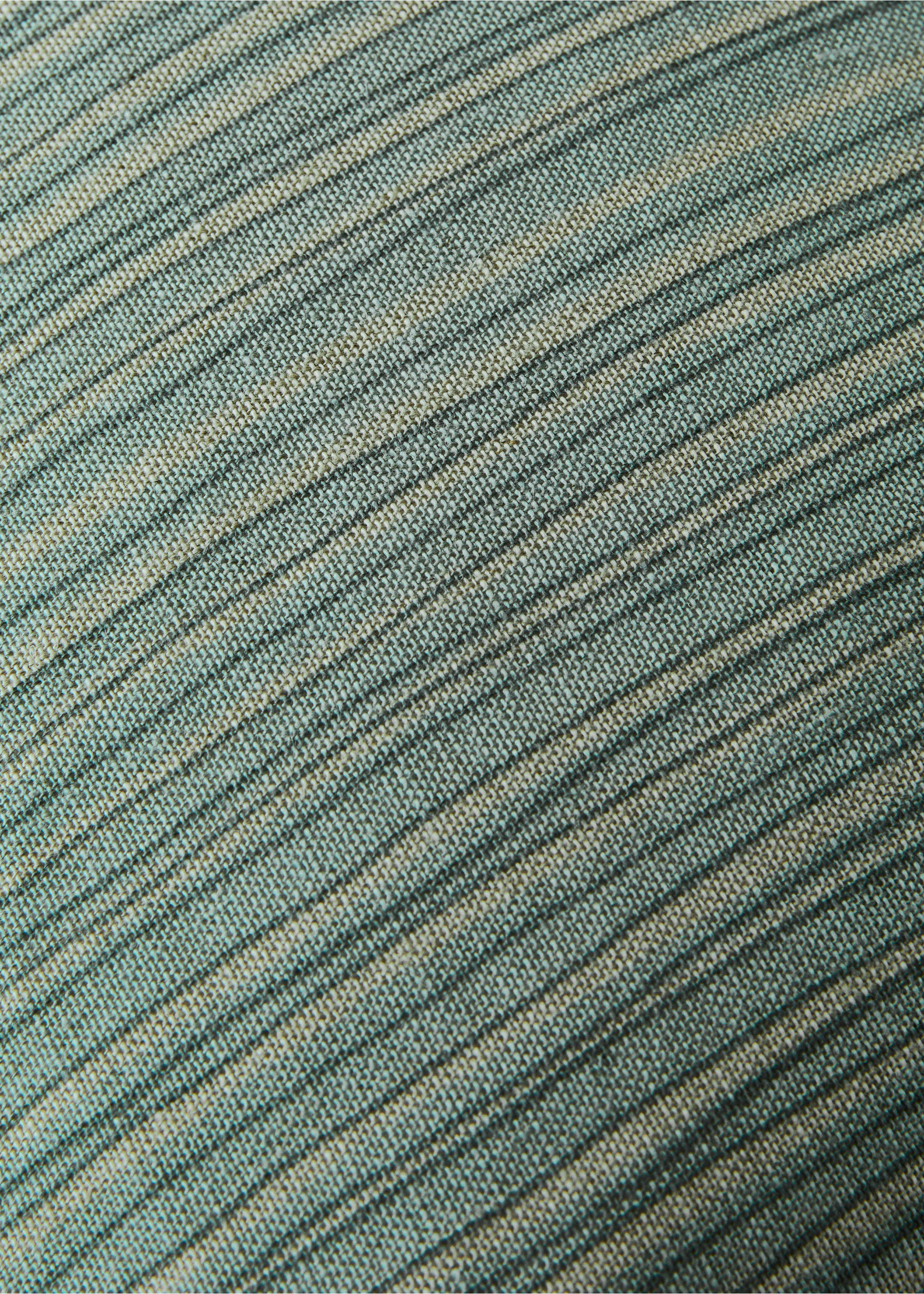 Linen cotton cushion cover with fine stripe 40x60cm - Details of the article 3, Aqua Green. Ref: 27003370-00.