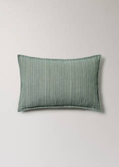 Linen and cotton cushion cover, thin stripe, 40x60 cm — Aqua Green 5