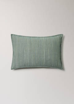 Linen and cotton cushion cover, thin stripe, 40x60 cm — Aqua Green 7