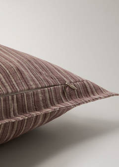 Linen and cotton cushion cover, thin stripe, 40x60 cm — Pink 3