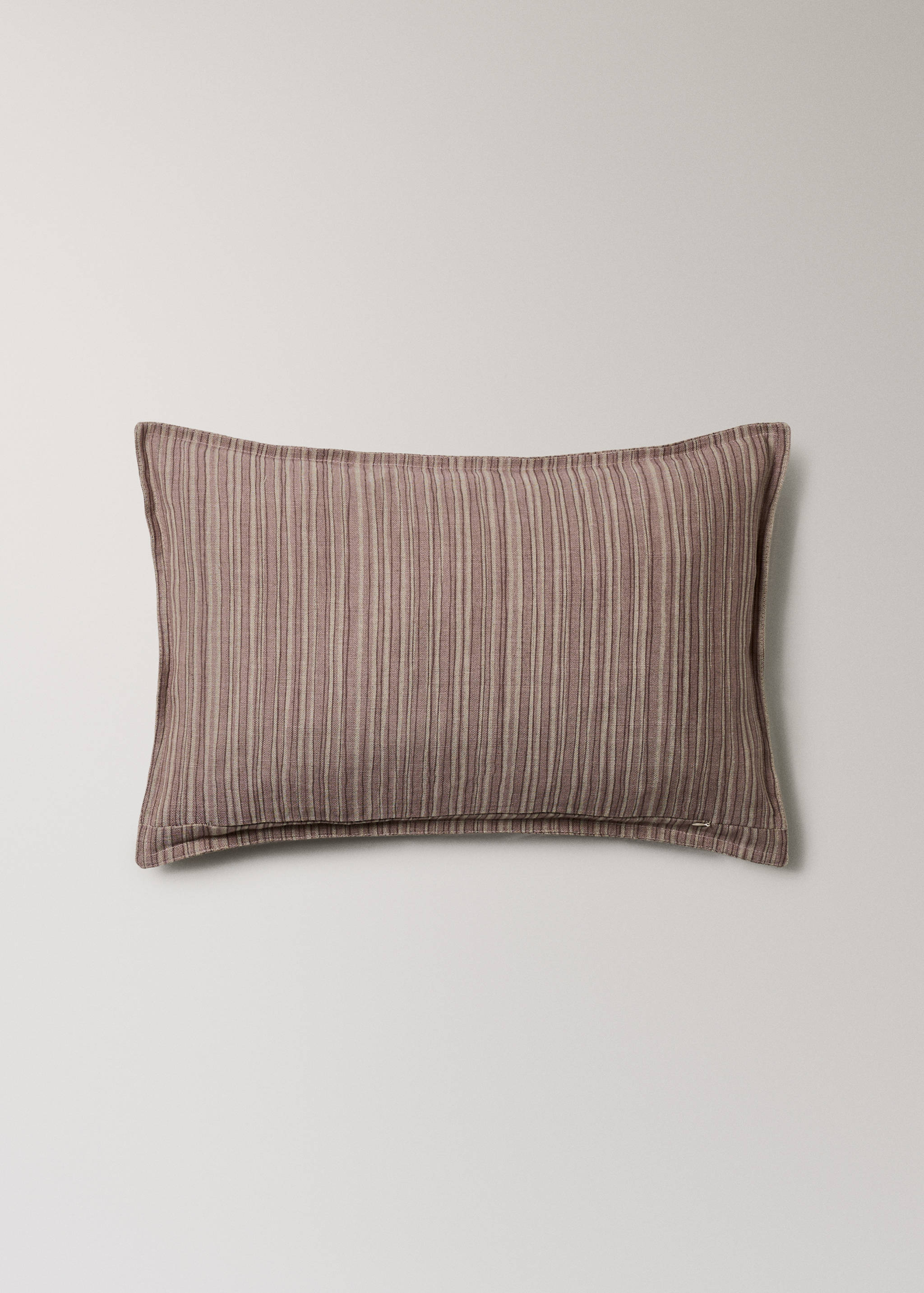 Linen cotton cushion cover with fine stripe 40x60cm - Details of the article 4