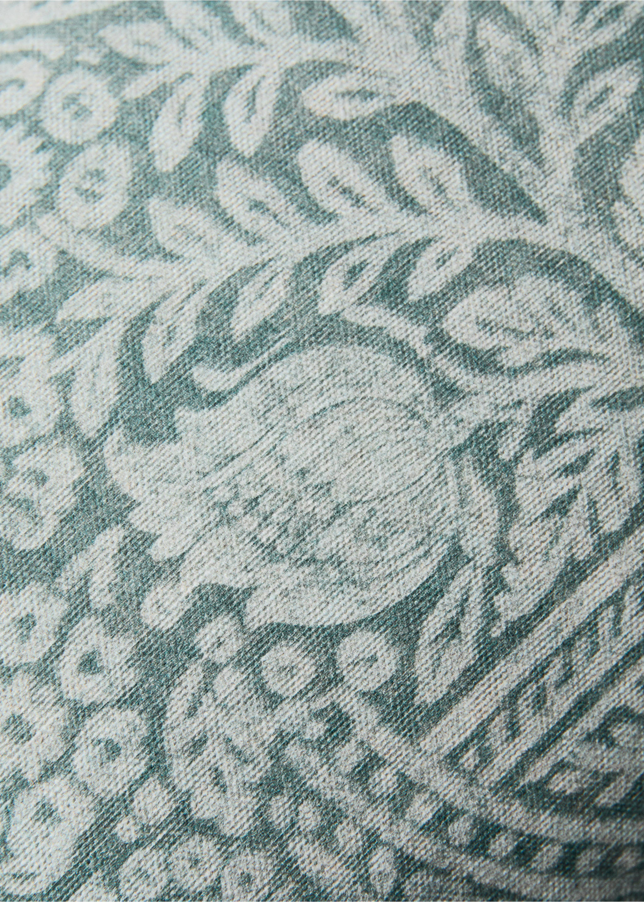 Husă de pernă din bumbac, model floral, 30x50 cm - Detaliu al articolului 3, Verde-aqua. Ref: 27003372-00.