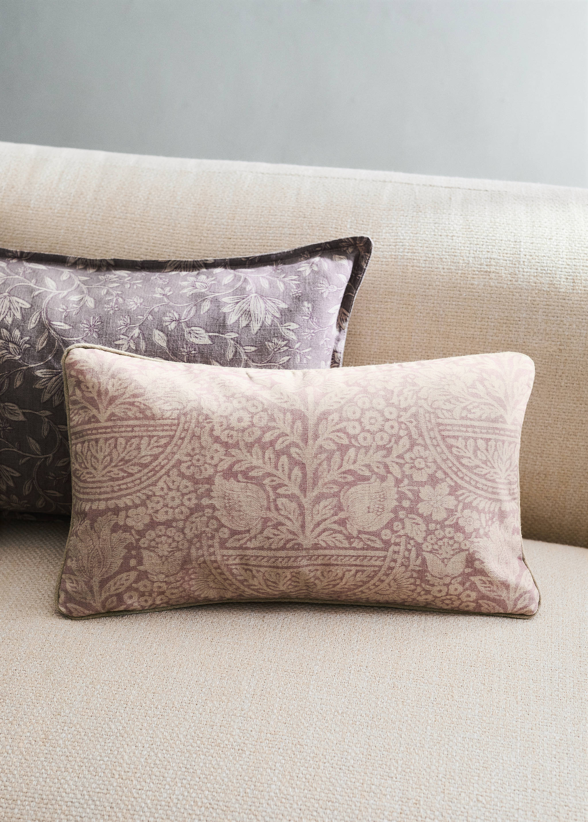 Floral cotton cushion cover 30x50cm - General plane