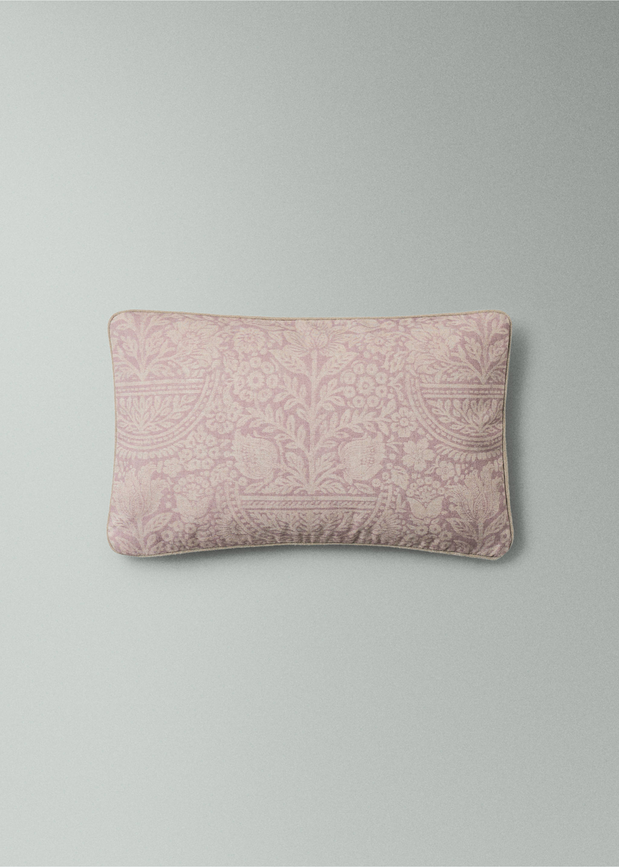 Floral cotton cushion cover 30x50cm - Medium plane, Pink. Ref: 27003372-00.