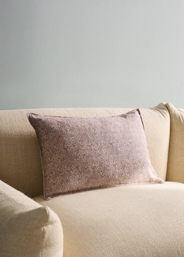 Printed cotton-linen cushion cover 40 x 60 cm — Lilac