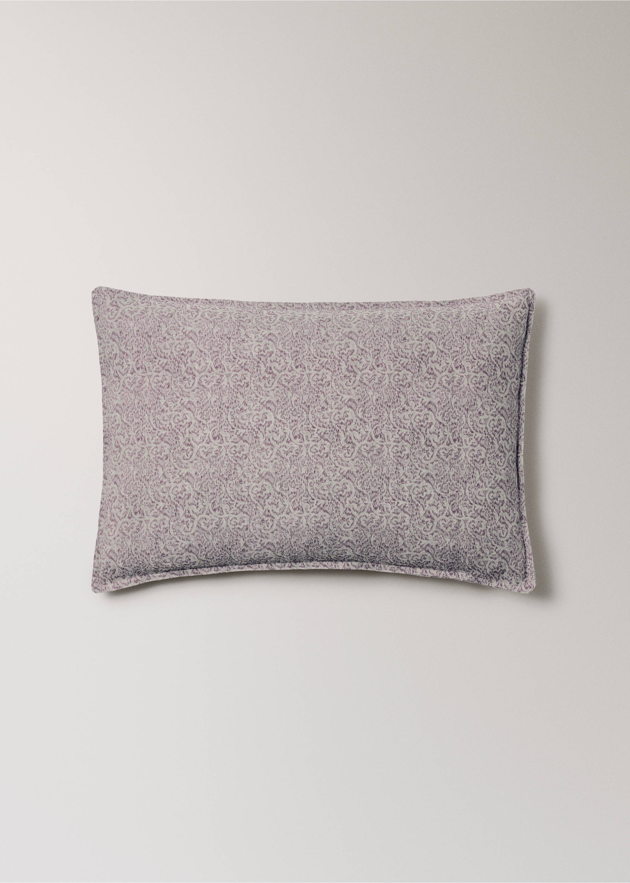 Printed cotton-linen cushion cover 40x60cm - Article without model, Lilac. Ref: 27003374-00.