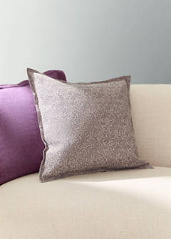 Printed cotton-linen cushion cover 40 x 60 cm — Purple 1