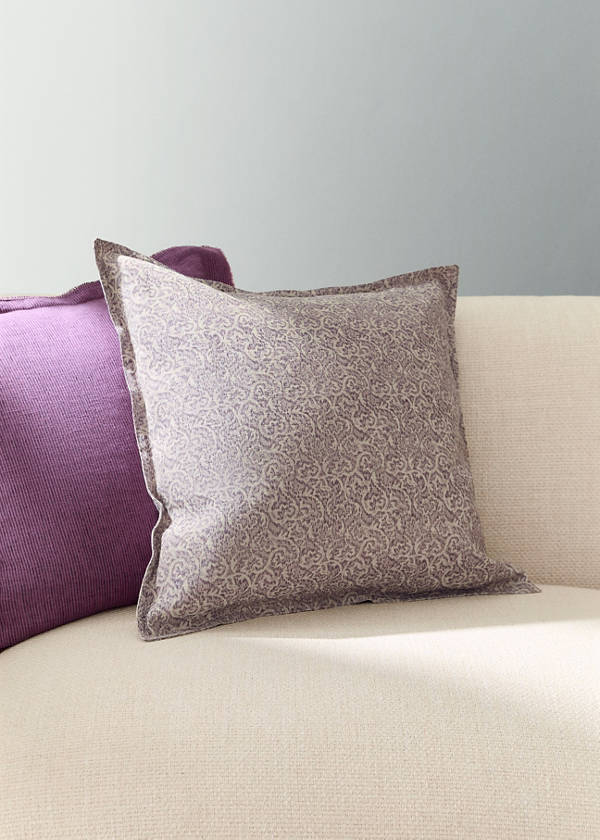 Printed cotton-linen cushion cover 40 x 60 cm — Purple