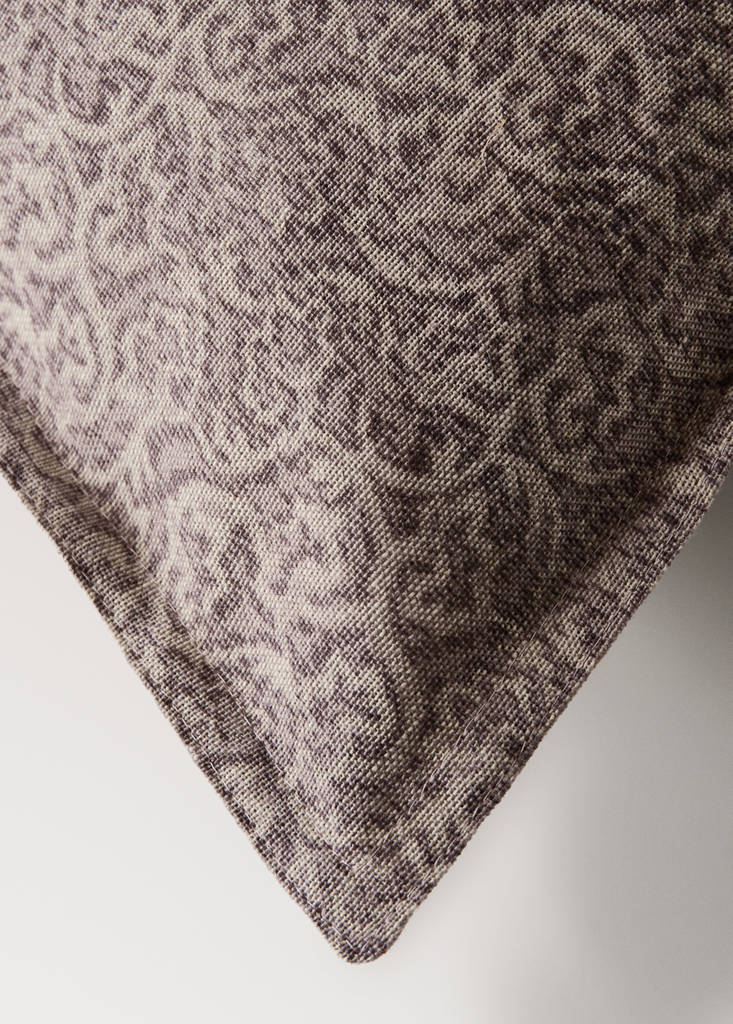 Printed cotton linen cushion cover 40x60 cm — Purple