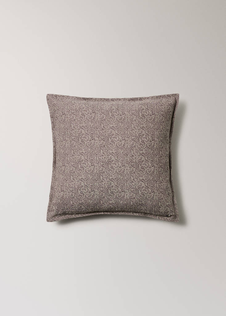 Printed cotton linen cushion cover 40x60 cm — Purple