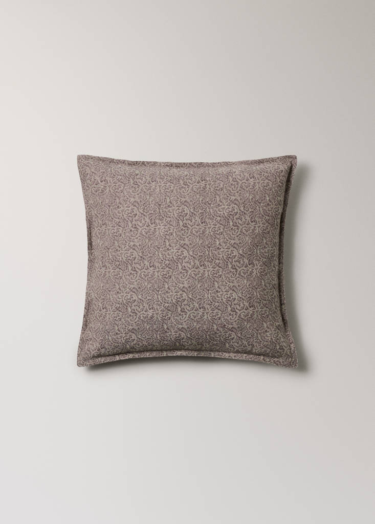 Printed cotton linen cushion cover 40x60 cm — Purple