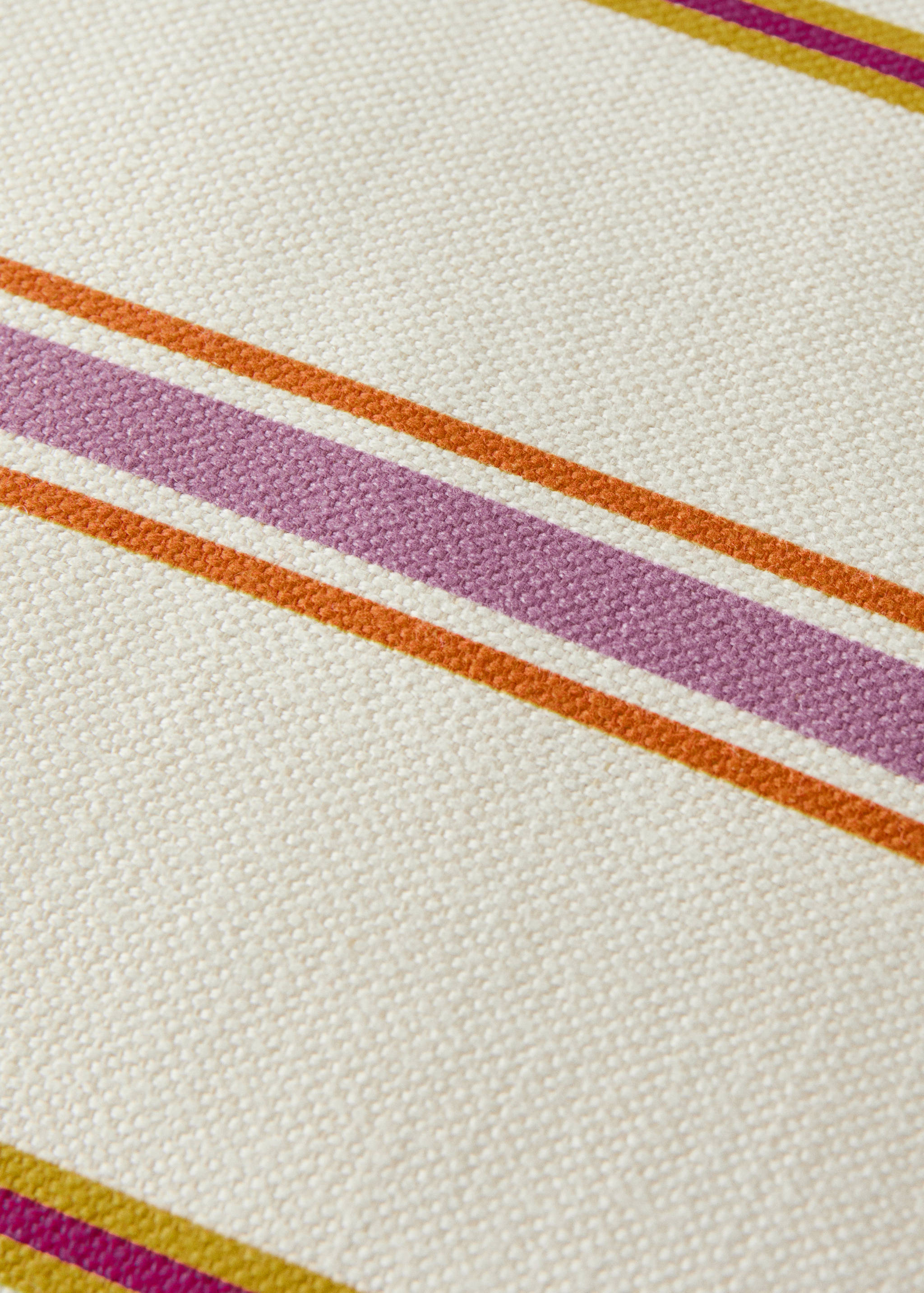 Multi-stripe linen cotton cushion cover 50x50 cm - Details of the article 3