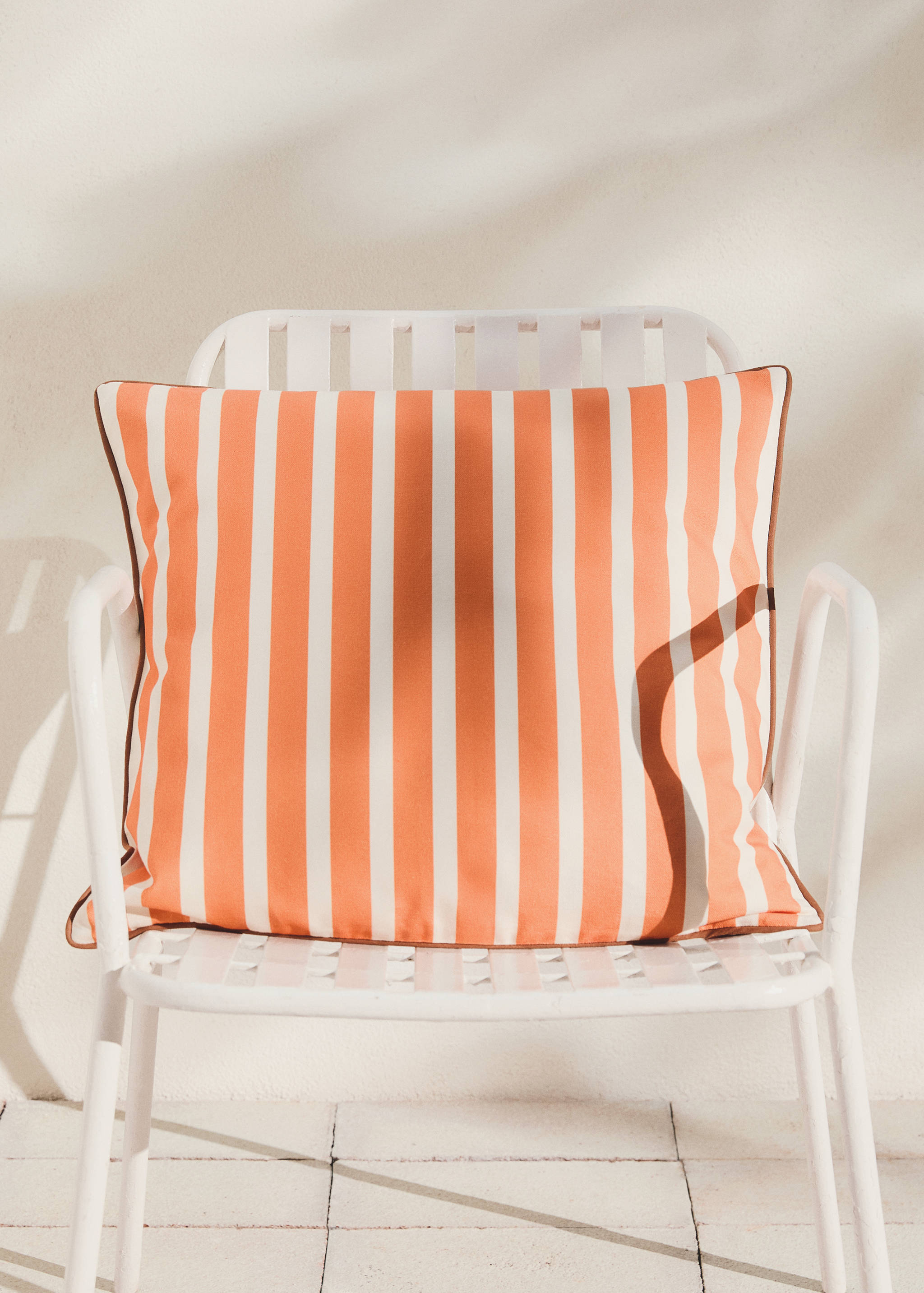 Kissenbezug Baumwolle Streifen Kontrast-Piping 50x50 cm - Allgemeine Ansicht