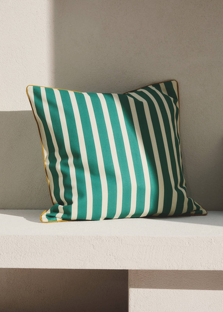 Mango Striped Cotton Cushion Cover - Thumbnail 2