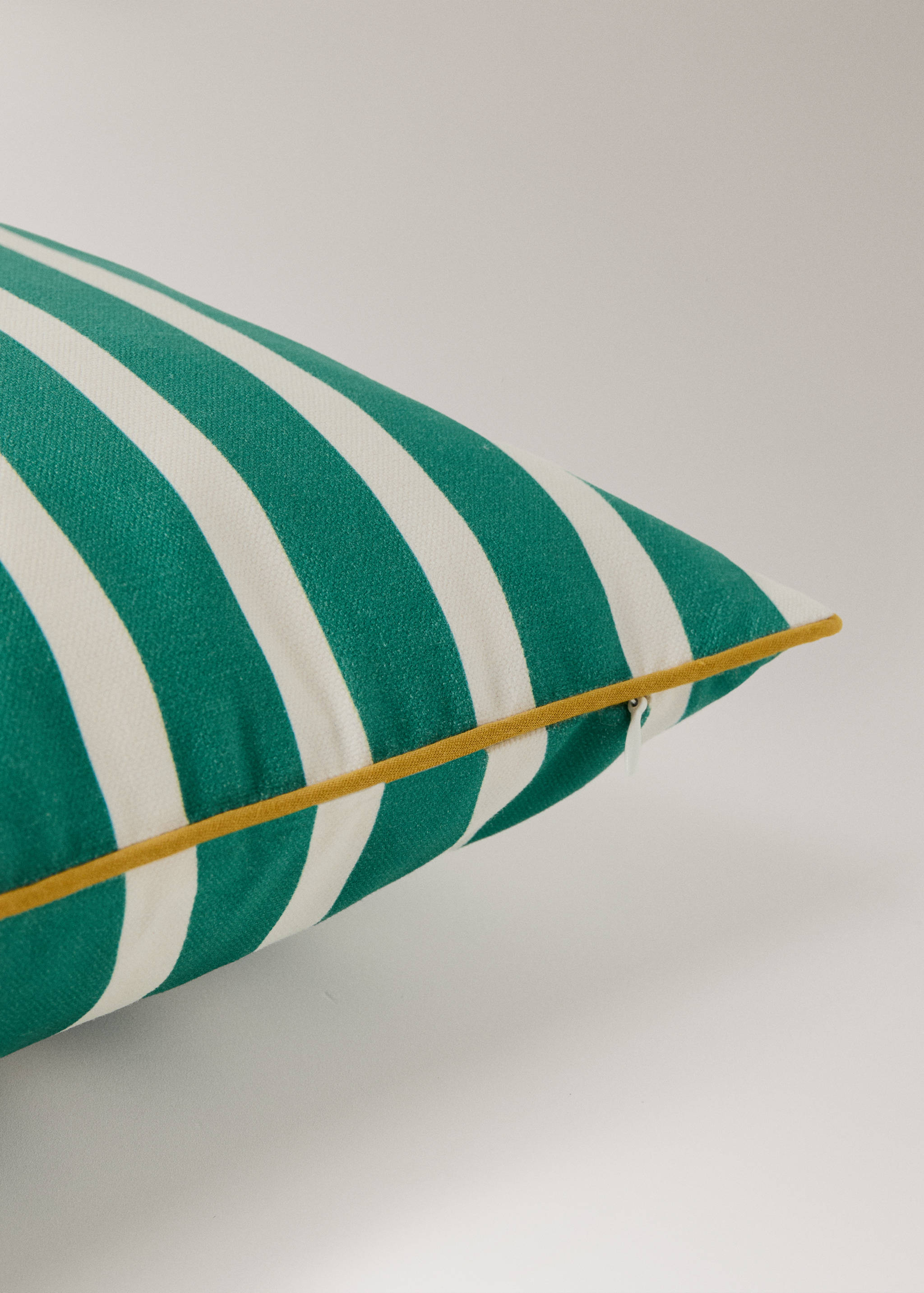Kissenbezug Baumwolle Streifen Kontrast-Piping 50x50 cm - Detail des Artikels 2