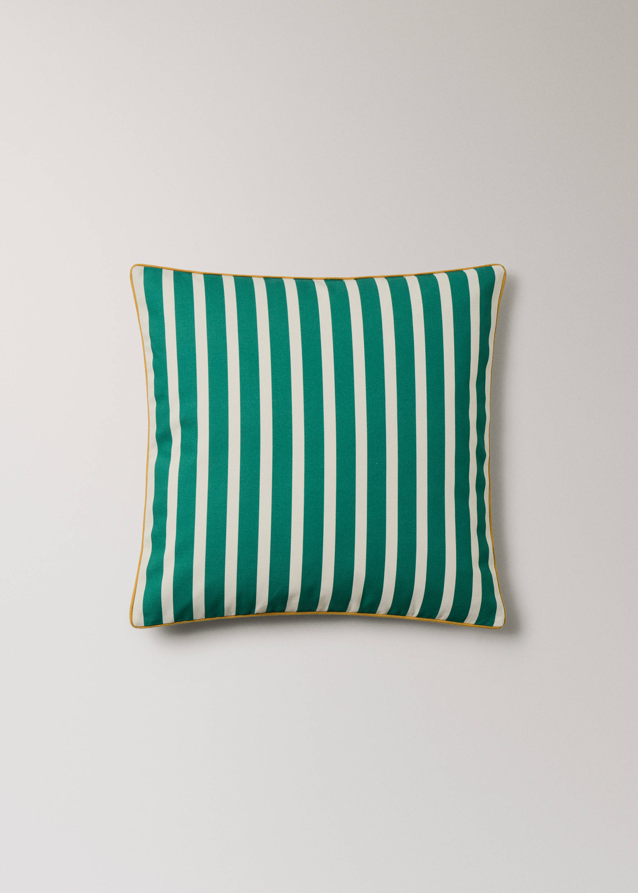 Striped cotton cushion cover with contrast piping 50x50 cm - Article without model