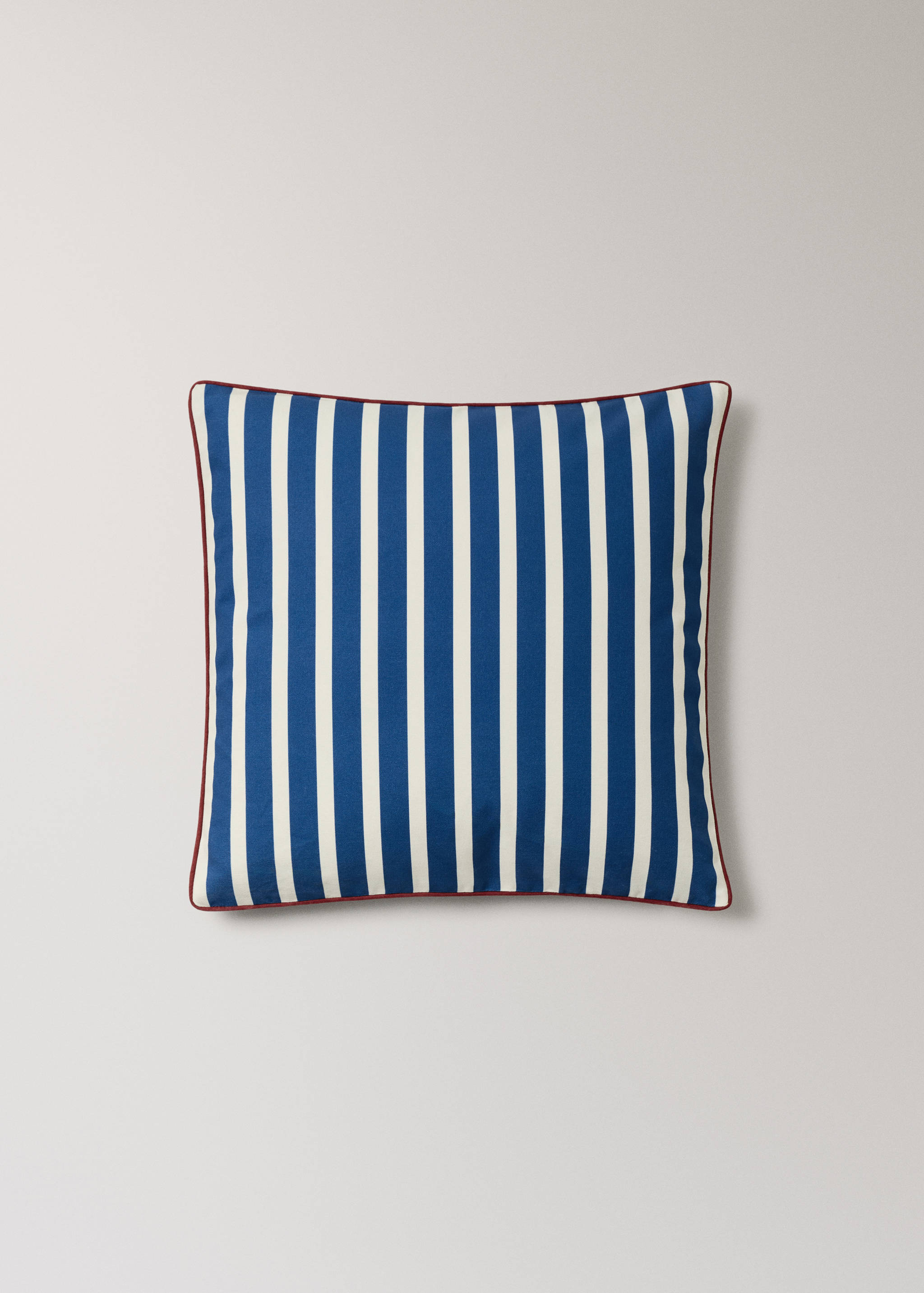 Kissenbezug Baumwolle Streifen Kontrast-Piping 50x50 cm - Artikel ohne Model